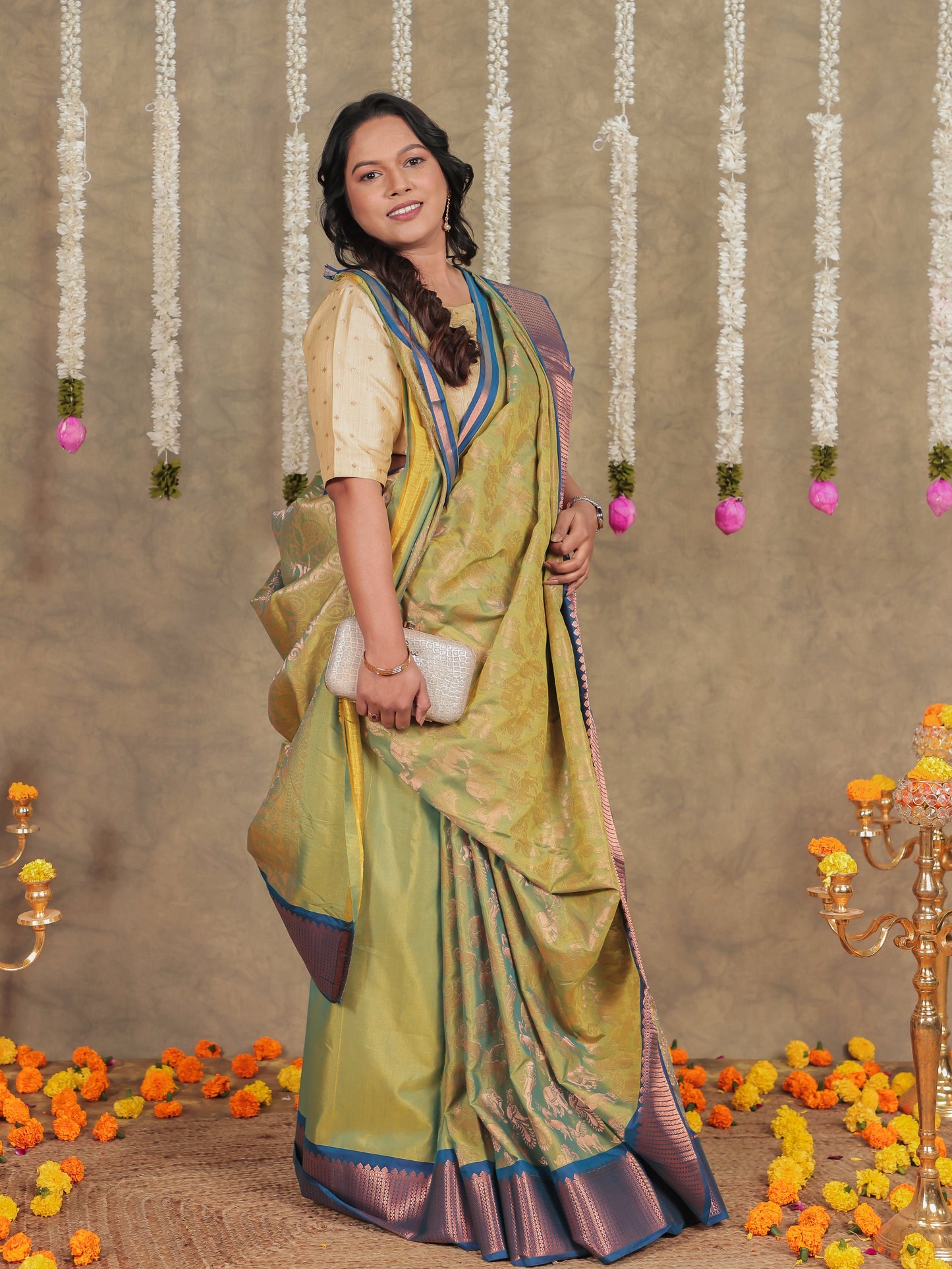 Brocade Green Saree