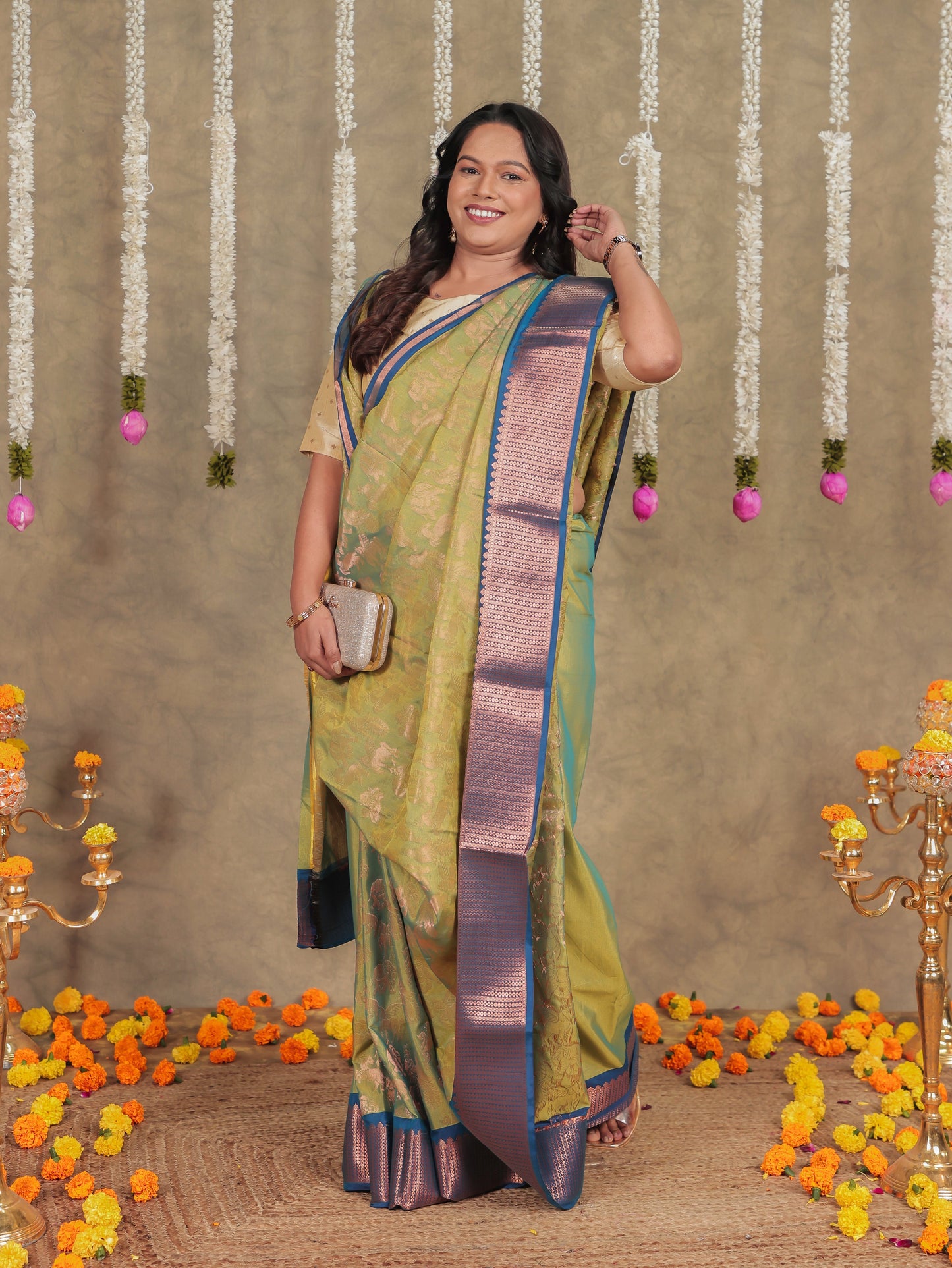 Brocade Green Saree