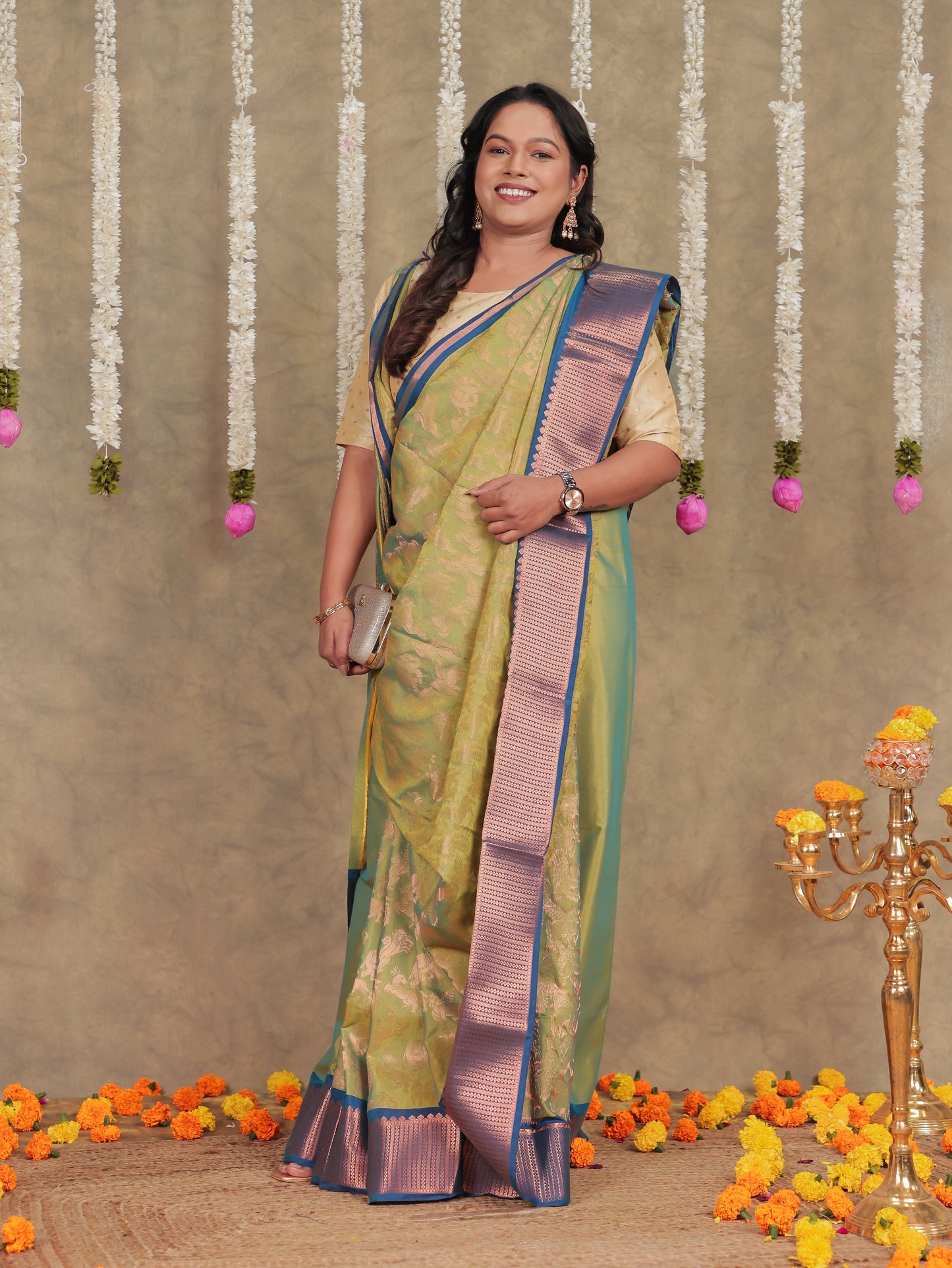 Brocade Green Saree