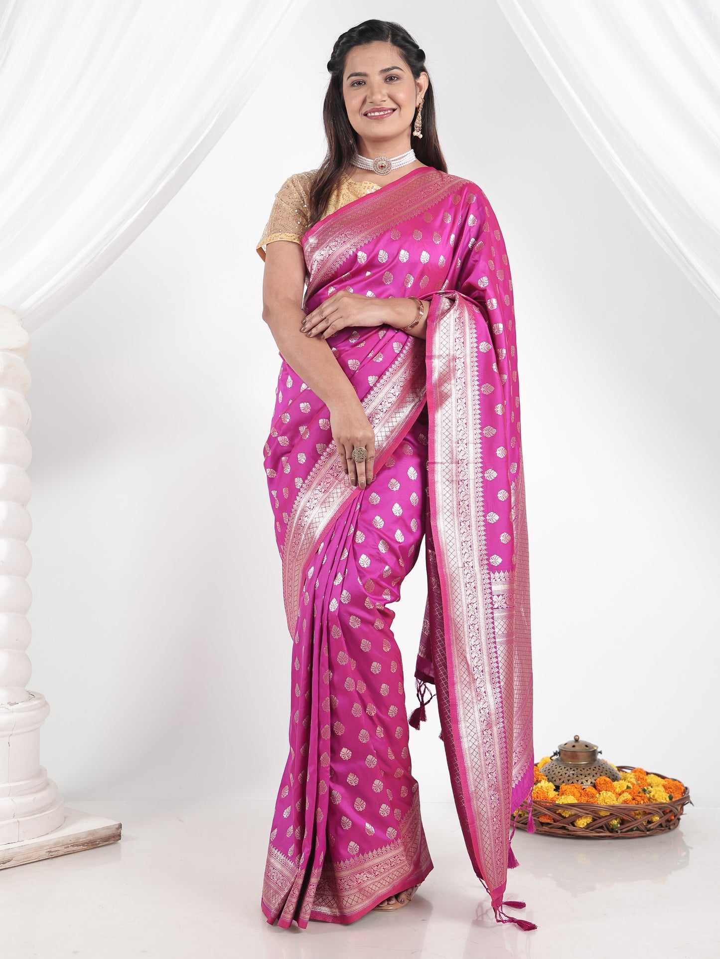 Brocade Royal Pink Saree