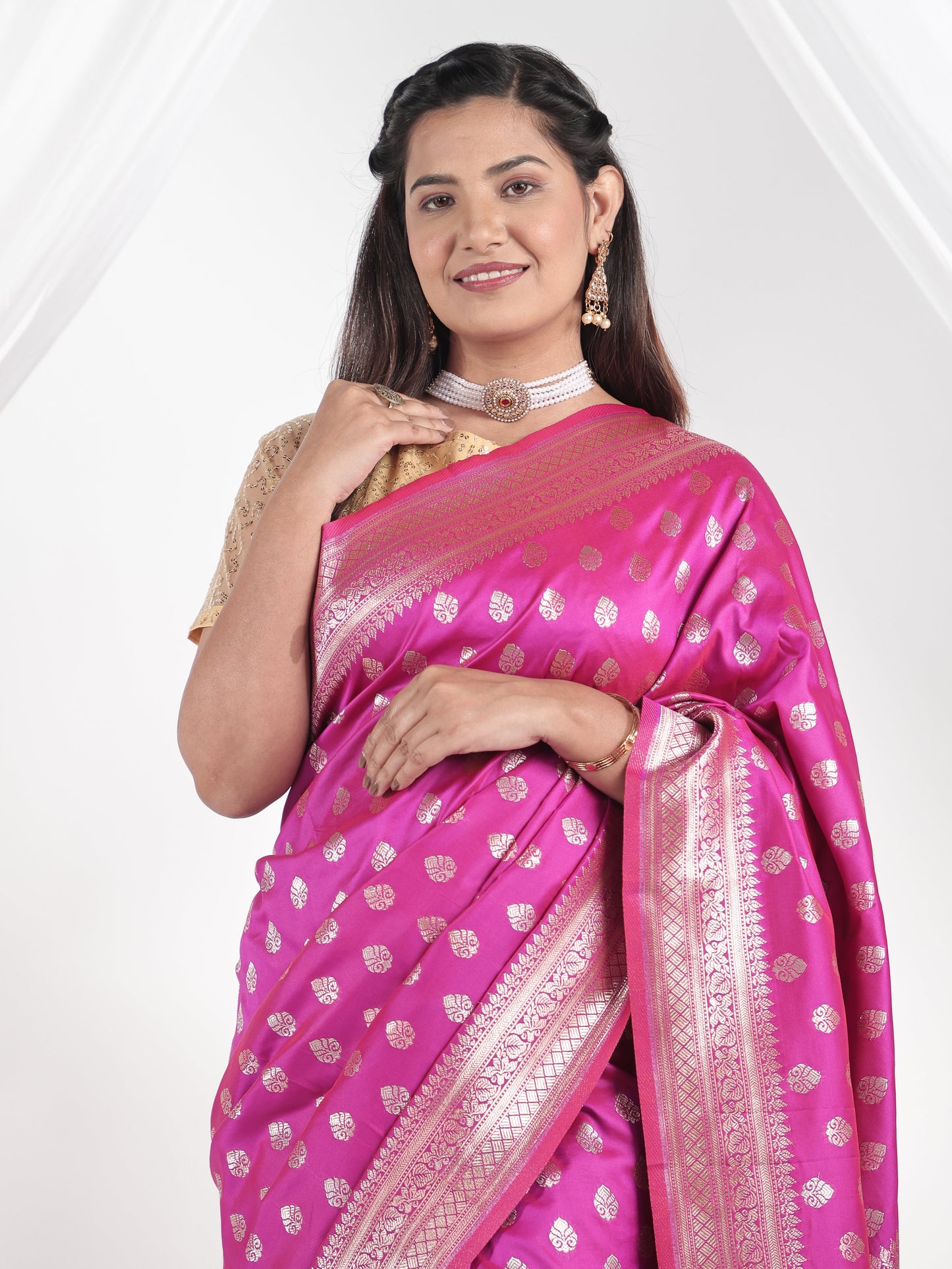 Brocade Royal Pink Saree