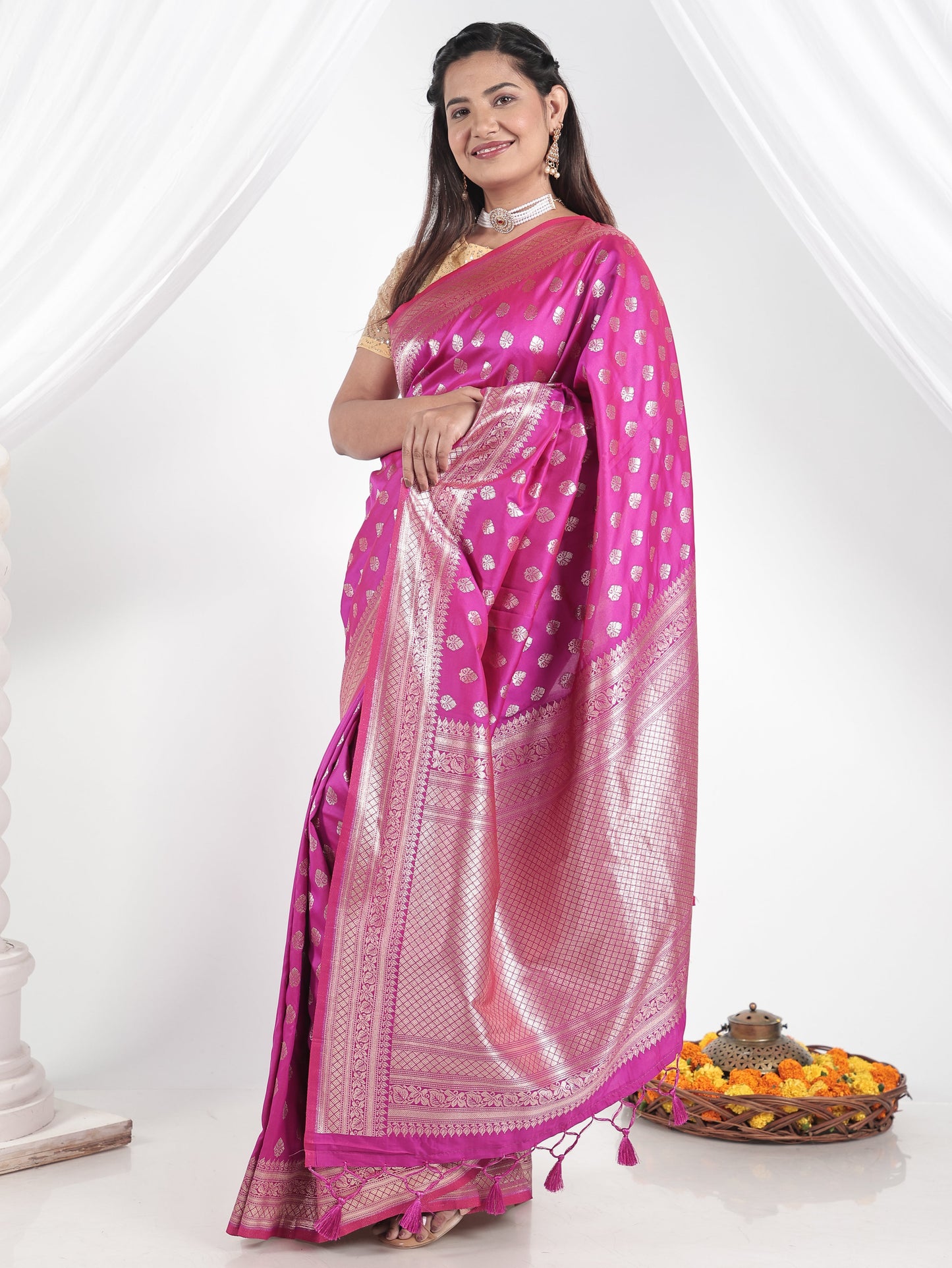Brocade Royal Pink Saree