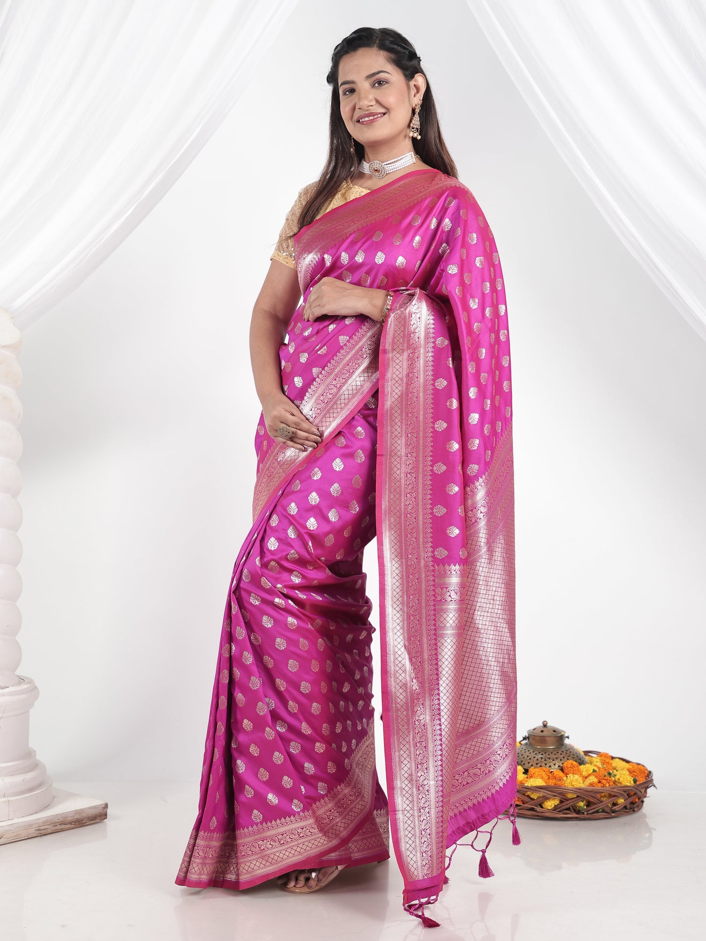 Brocade Royal Pink Saree