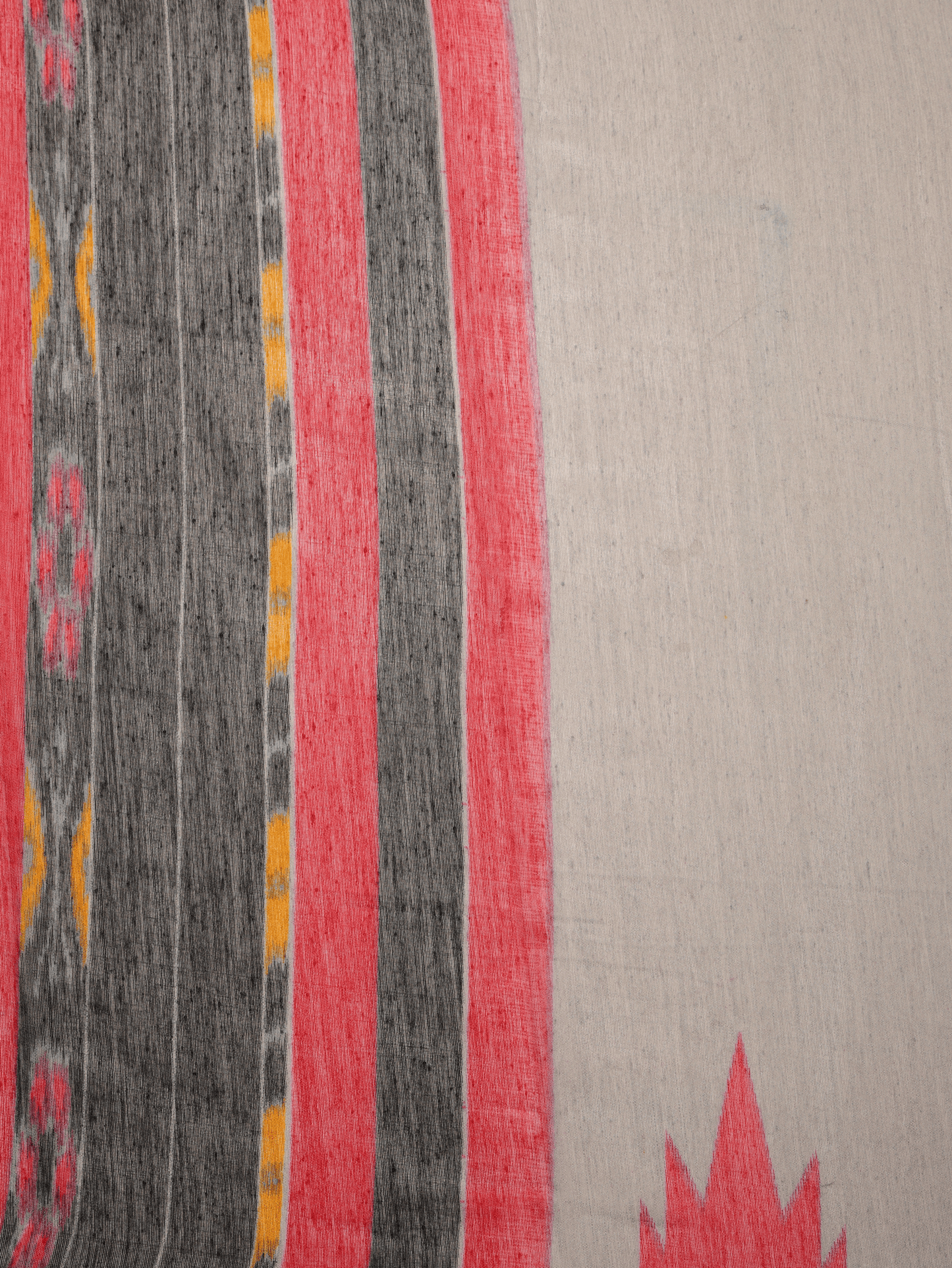 Chanderi Ikat Grey Saree