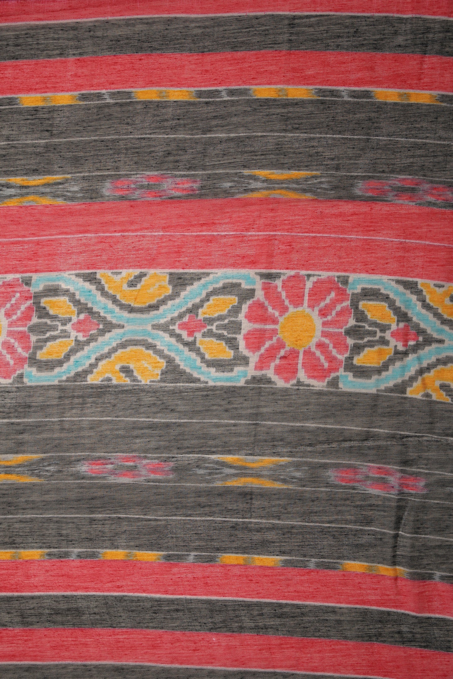 Chanderi Ikat Grey Saree