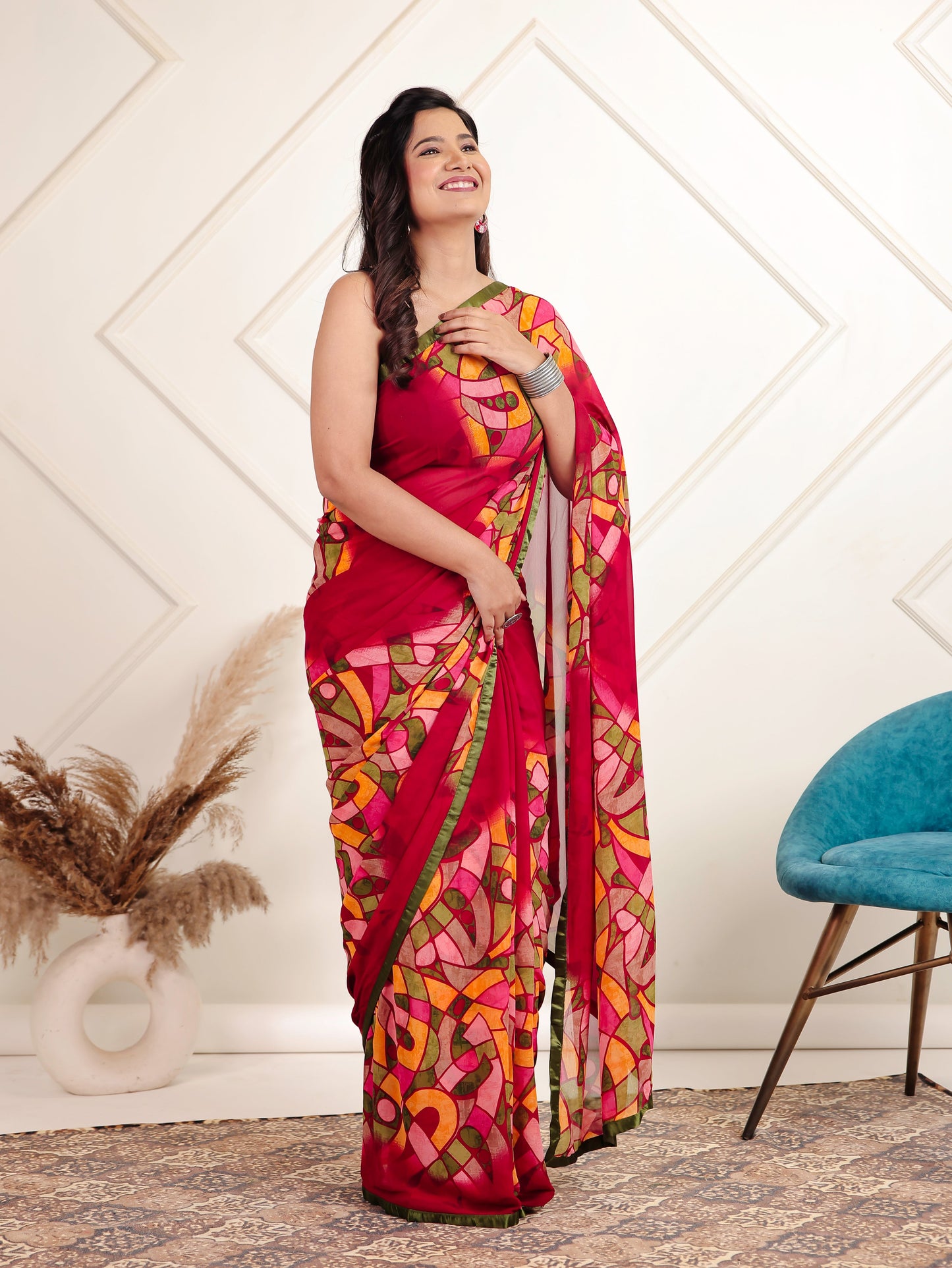 Chiffon Digital Multicolor Saree