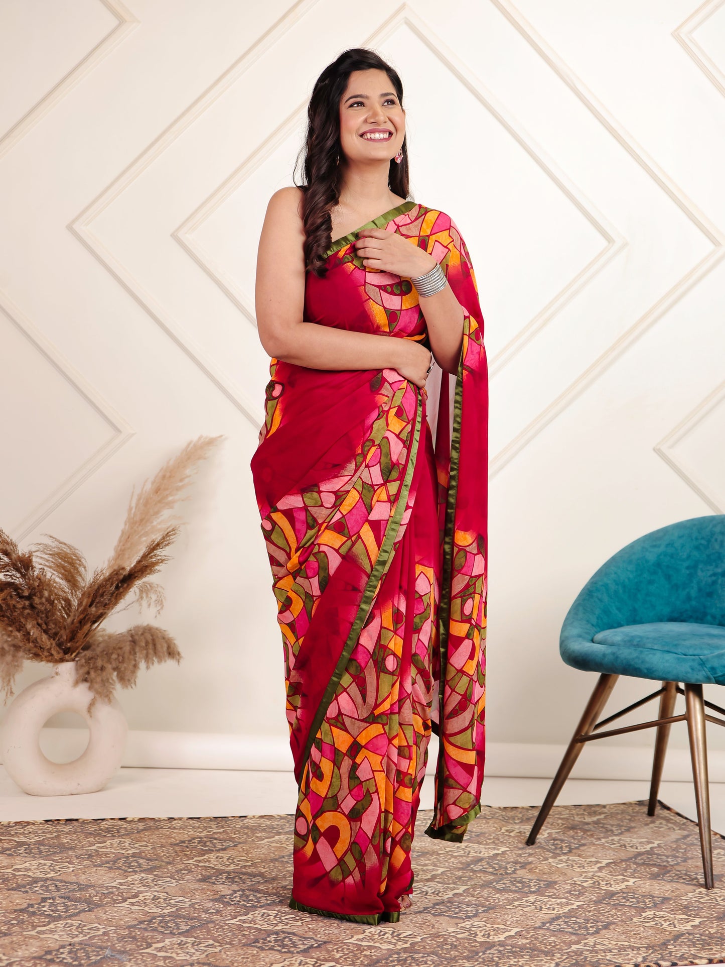 Chiffon Digital Multicolor Saree