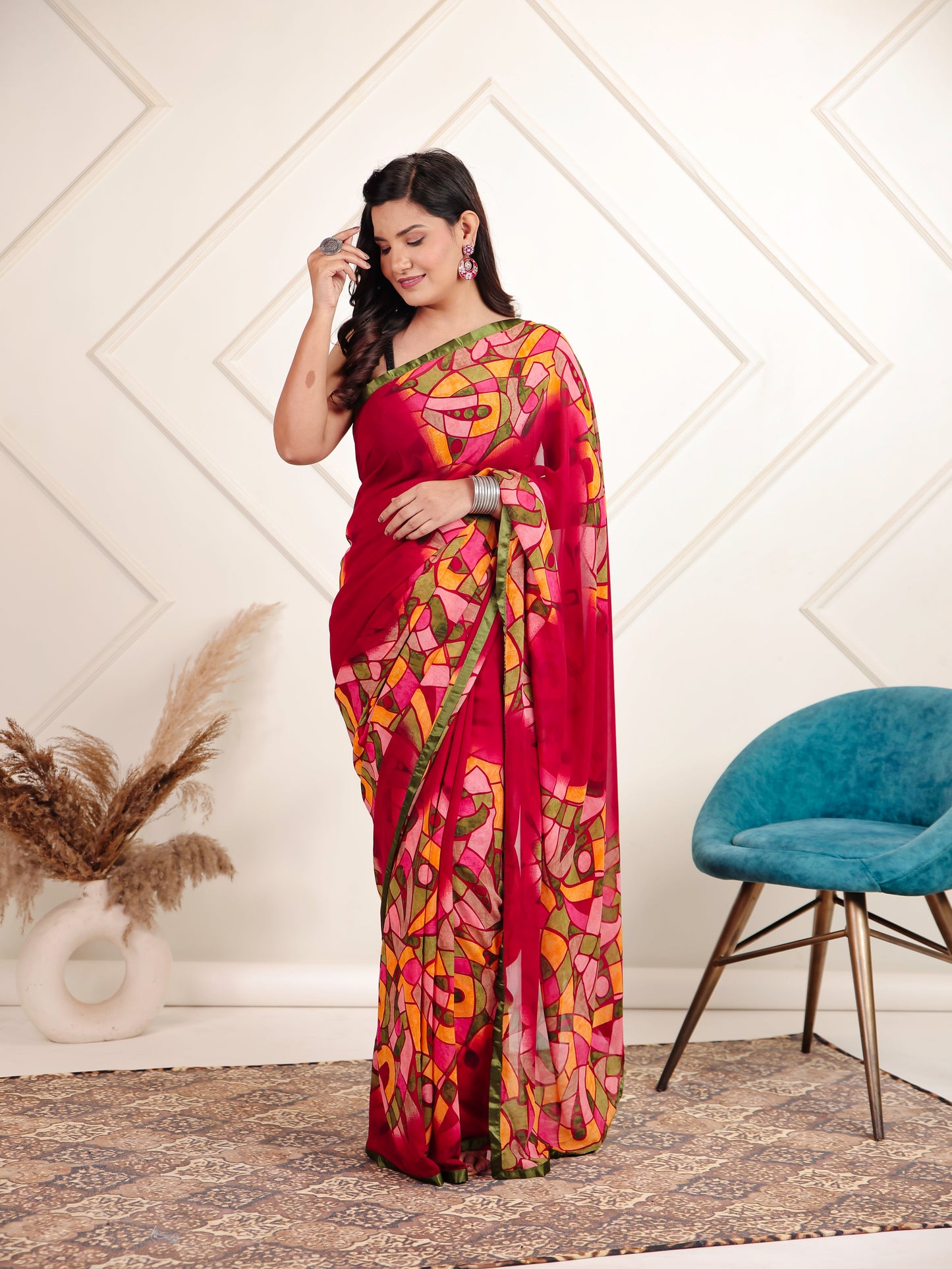 Chiffon Digital Multicolor Saree