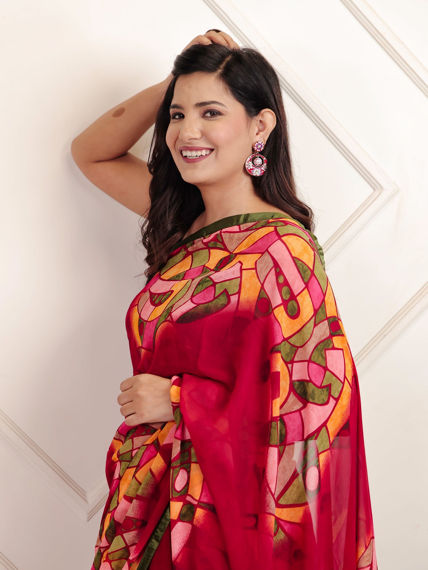Chiffon Digital Multicolor Saree