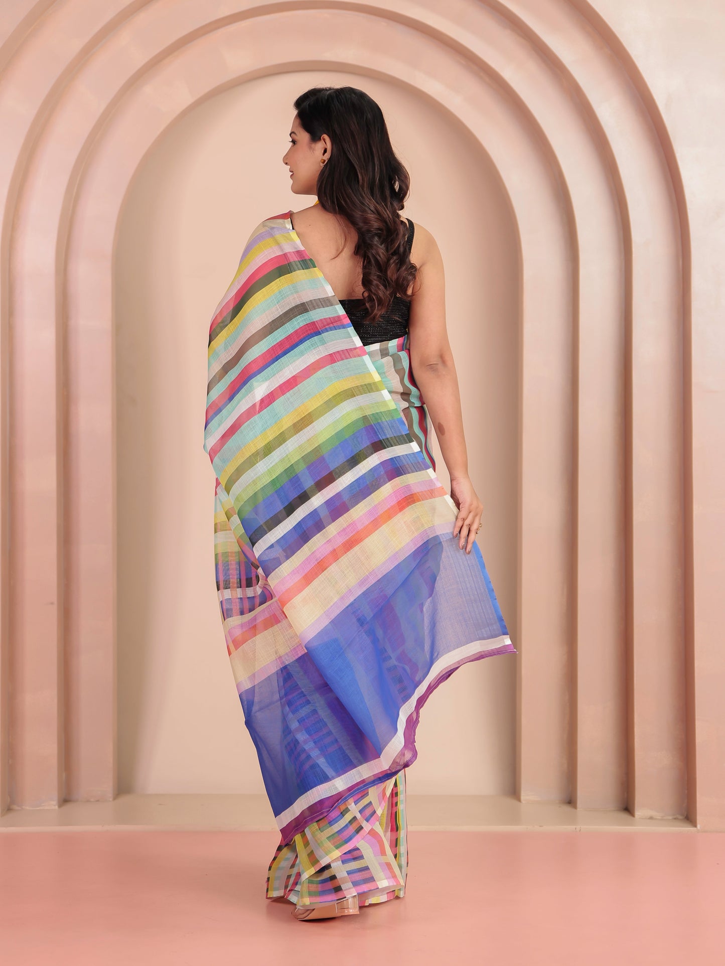Kota Doria Multicolor Saree