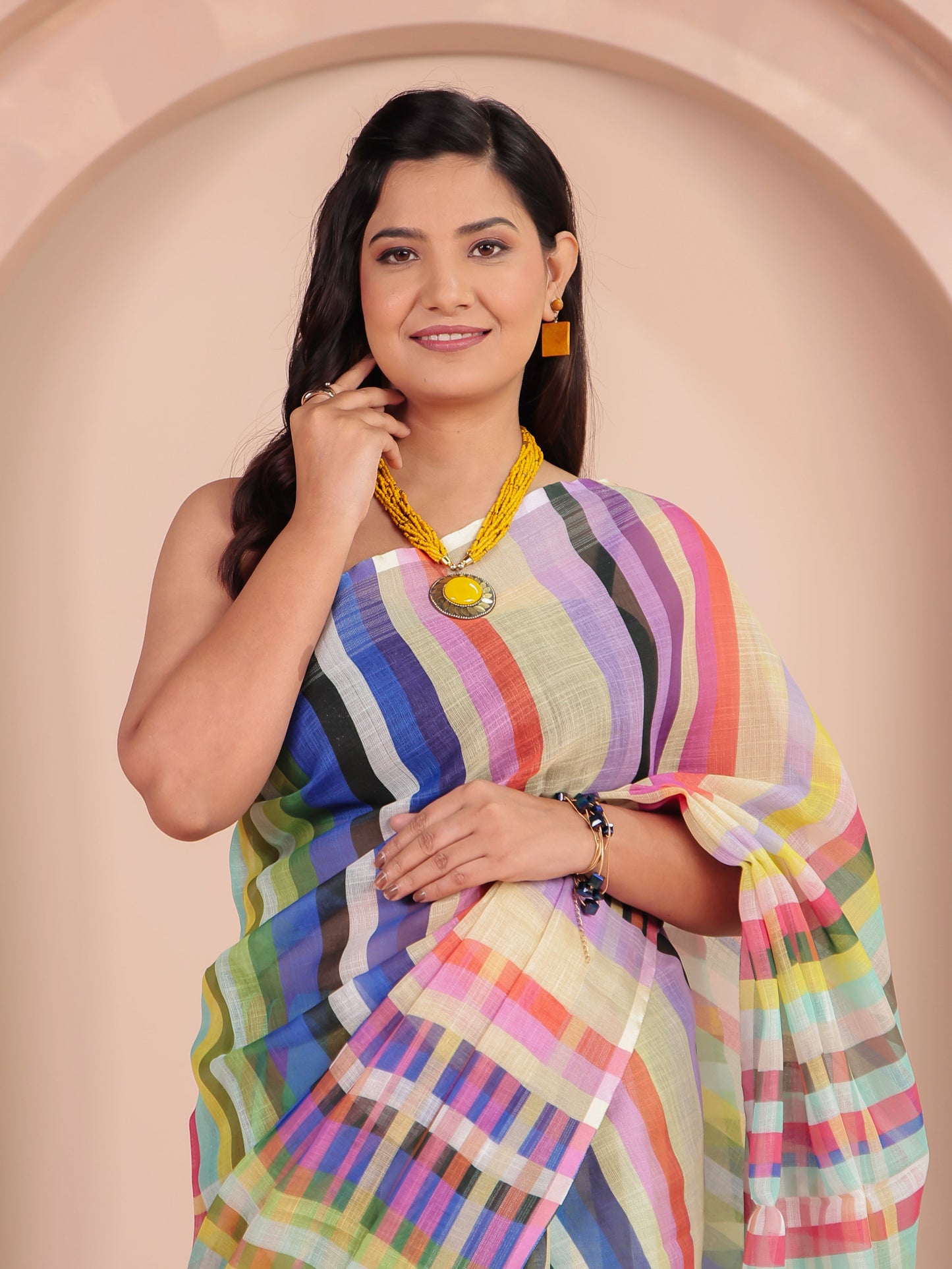 Kota Doria Multicolor Saree