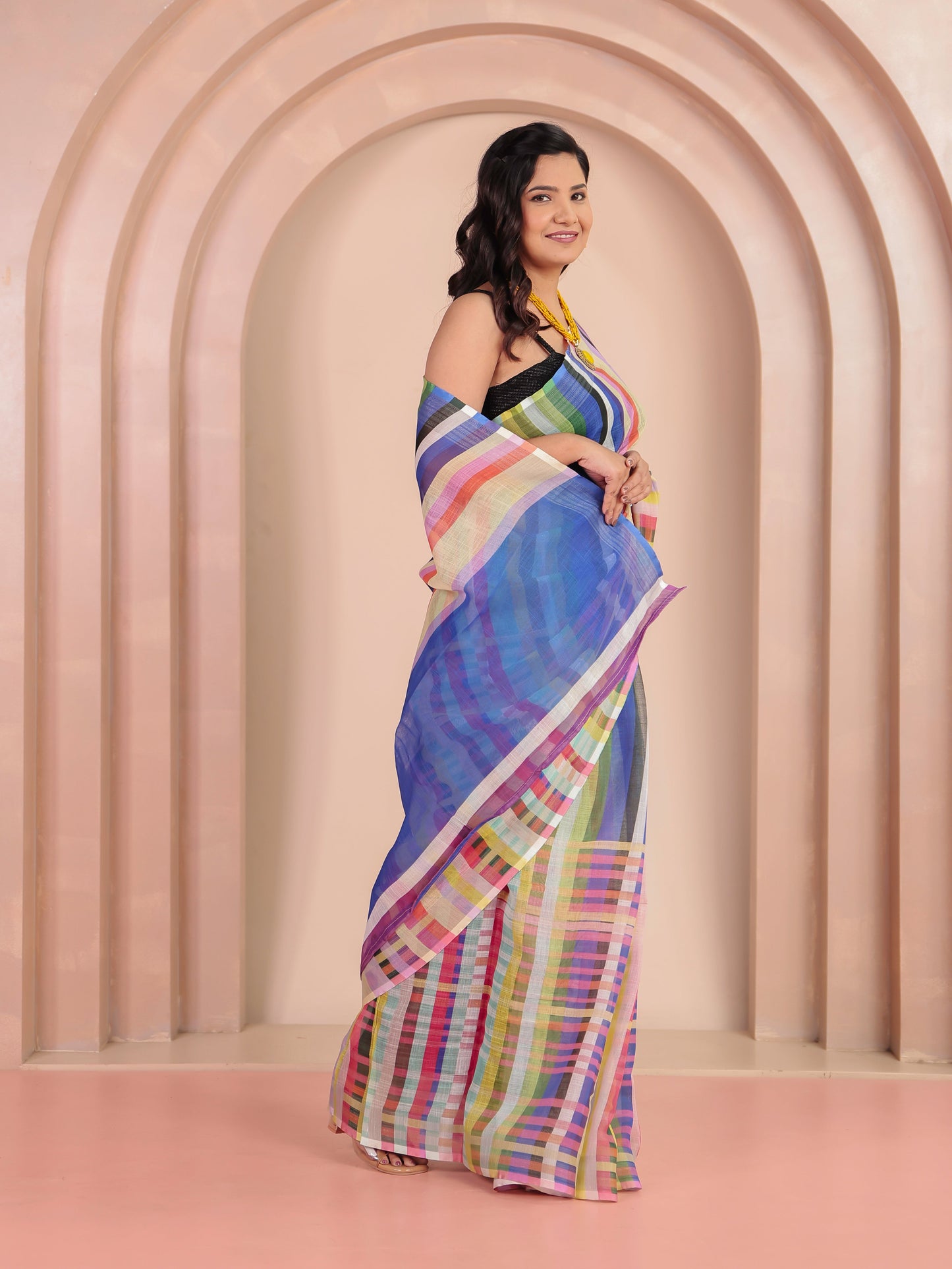 Kota Doria Multicolor Saree