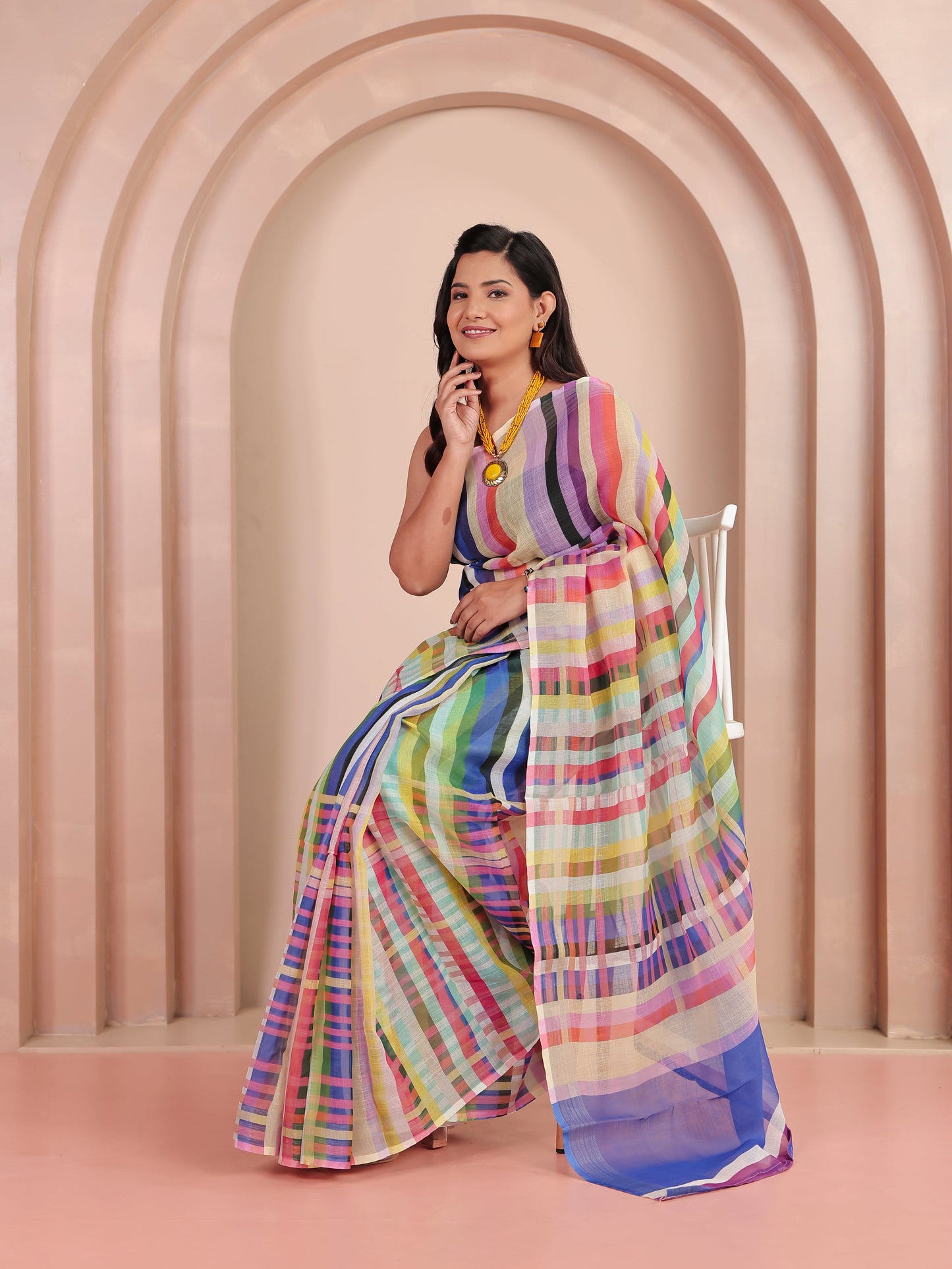 Kota Doria Multicolor Saree