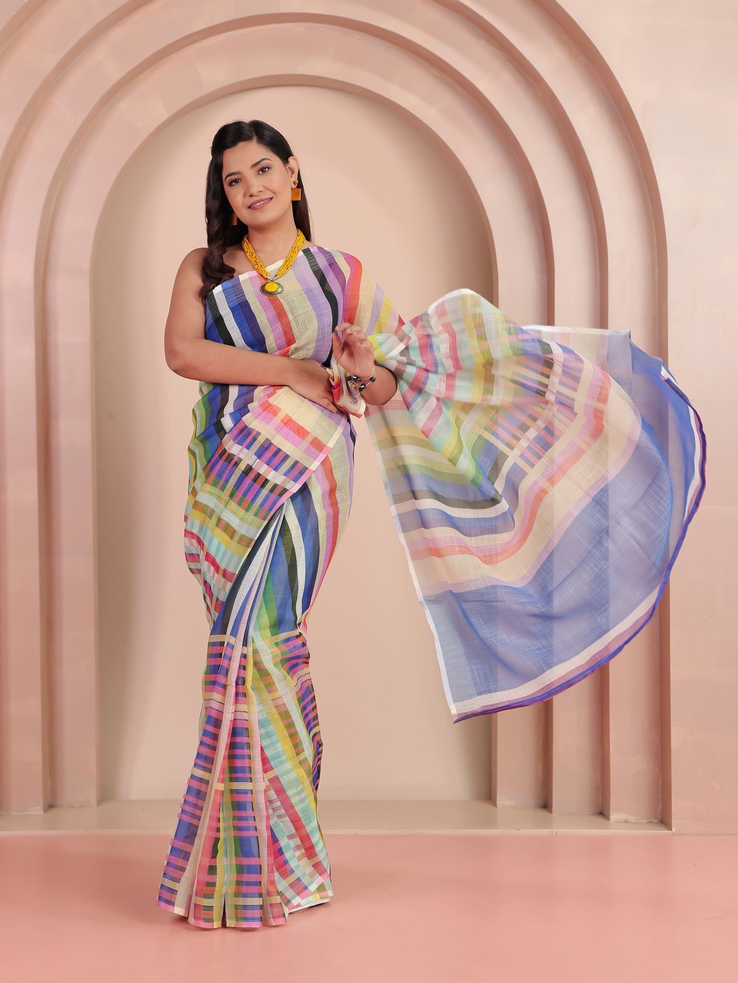 Kota Doria Multicolor Saree