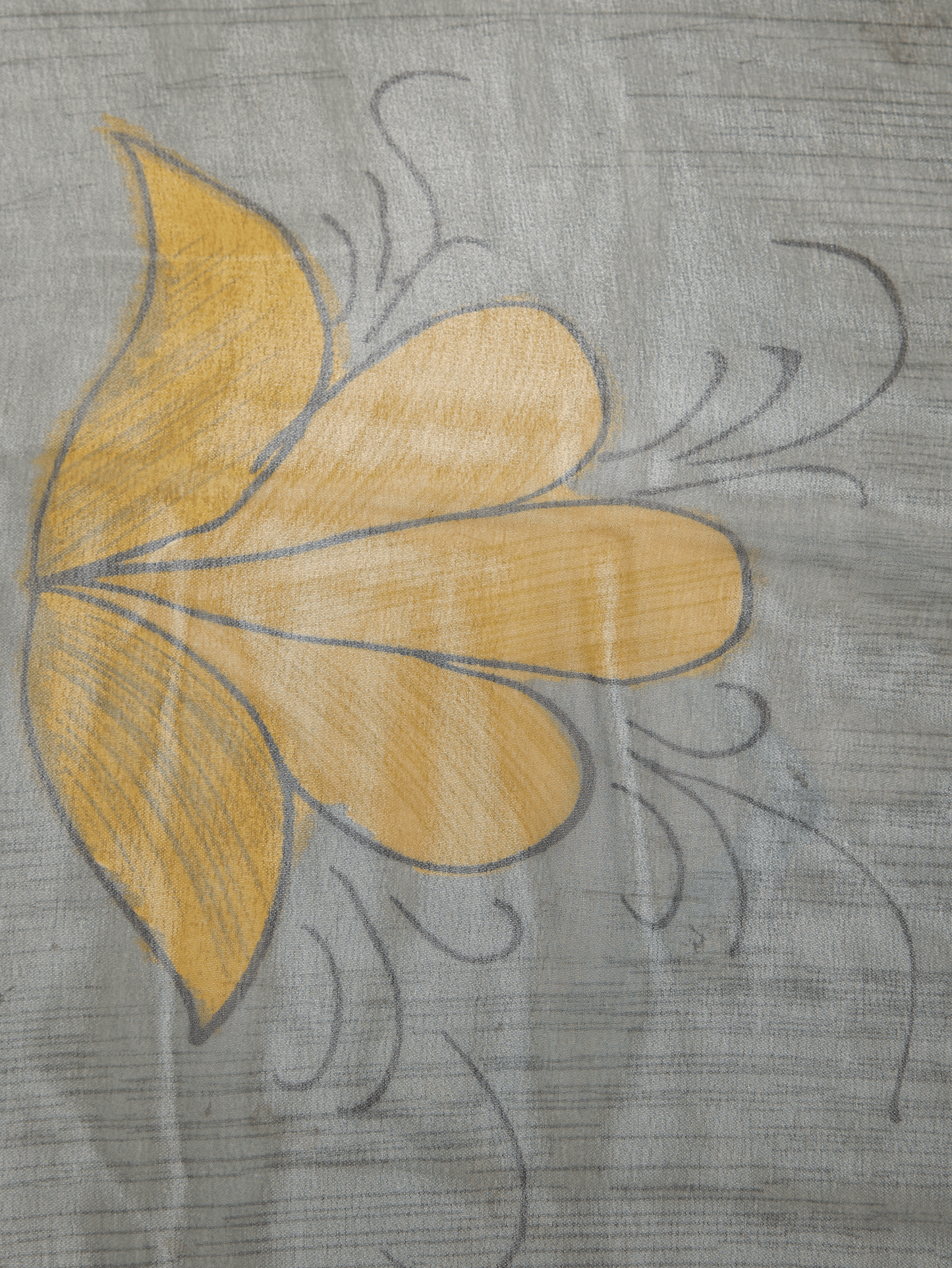 Chiffon Floral Grey Saree