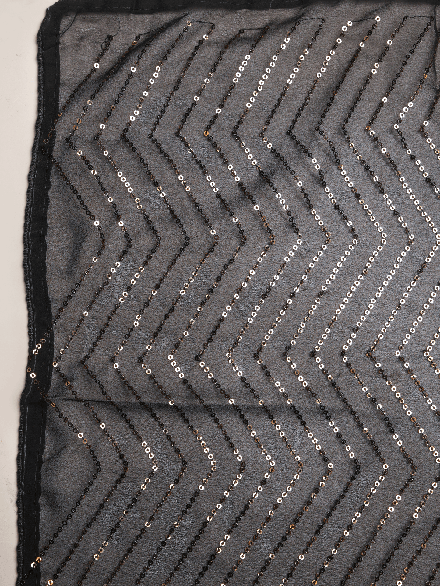 Embroidered Georgette Black Saree