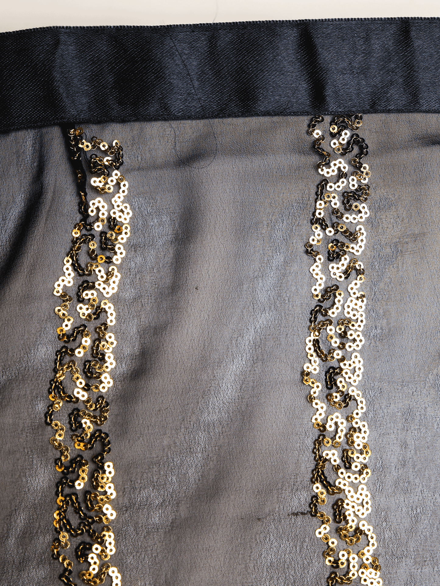 Embroidered Sequins Embroidered Georgette Solid Black Saree