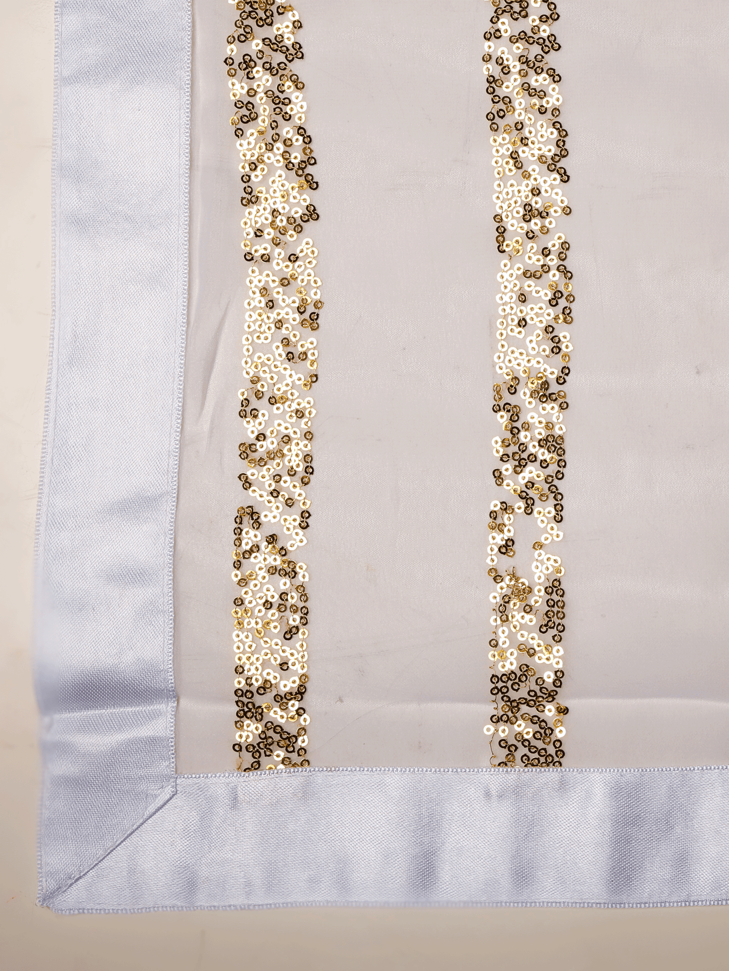 Embroidered Sequins Embroidered Georgette Solid White Saree