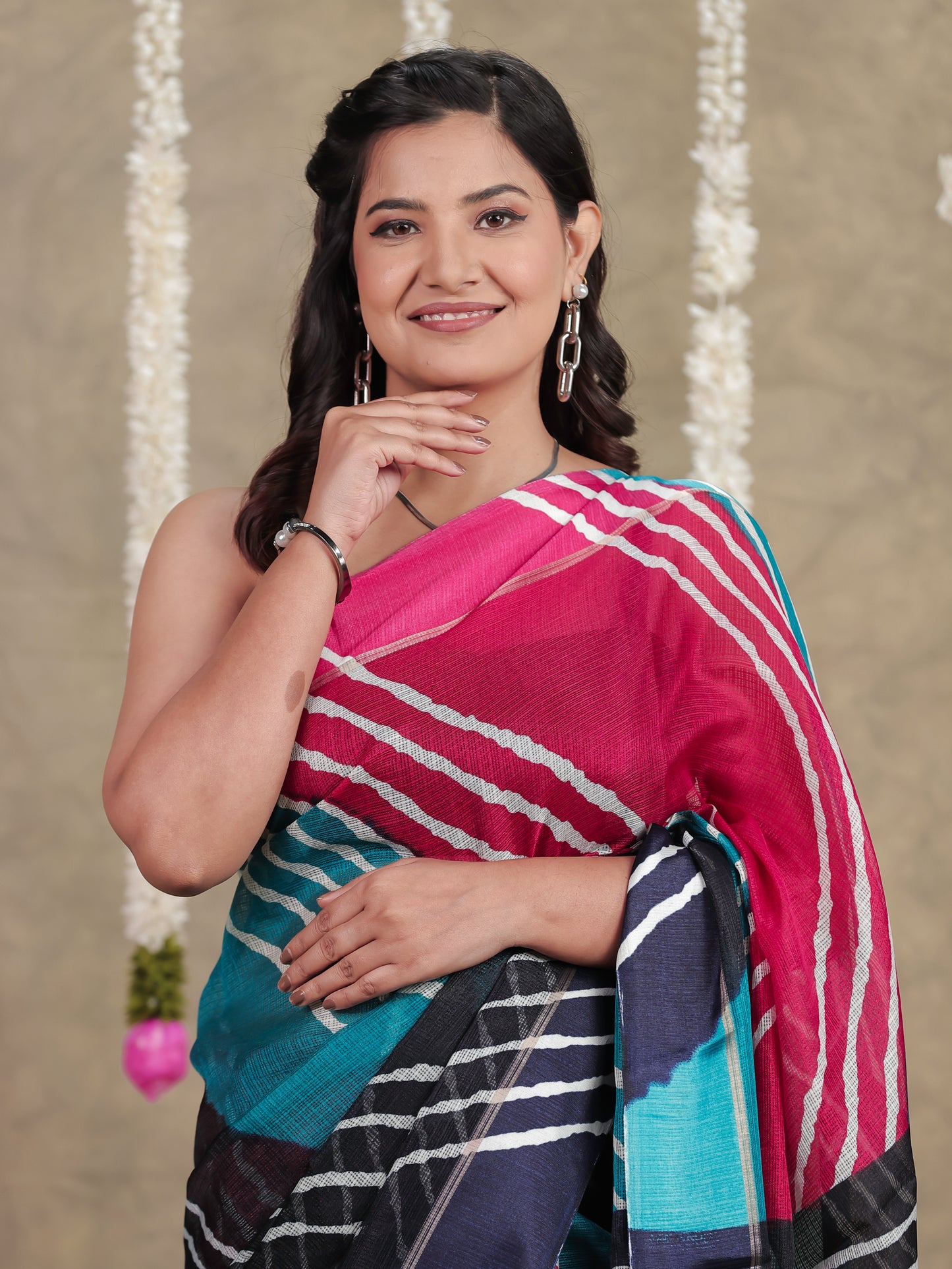 Kota Doria Leheriya Multicolor Saree