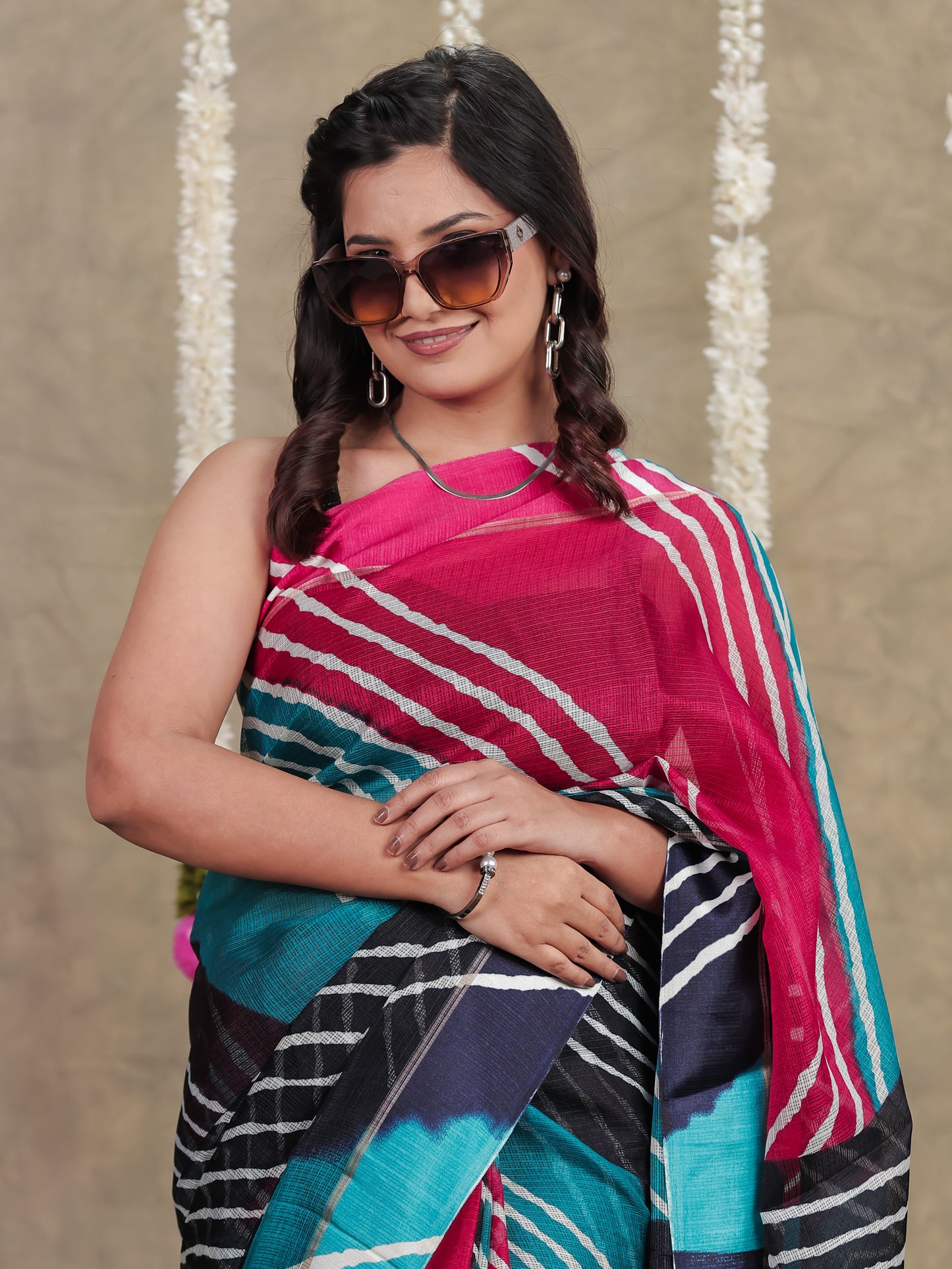 Kota Doria Leheriya Multicolor Saree