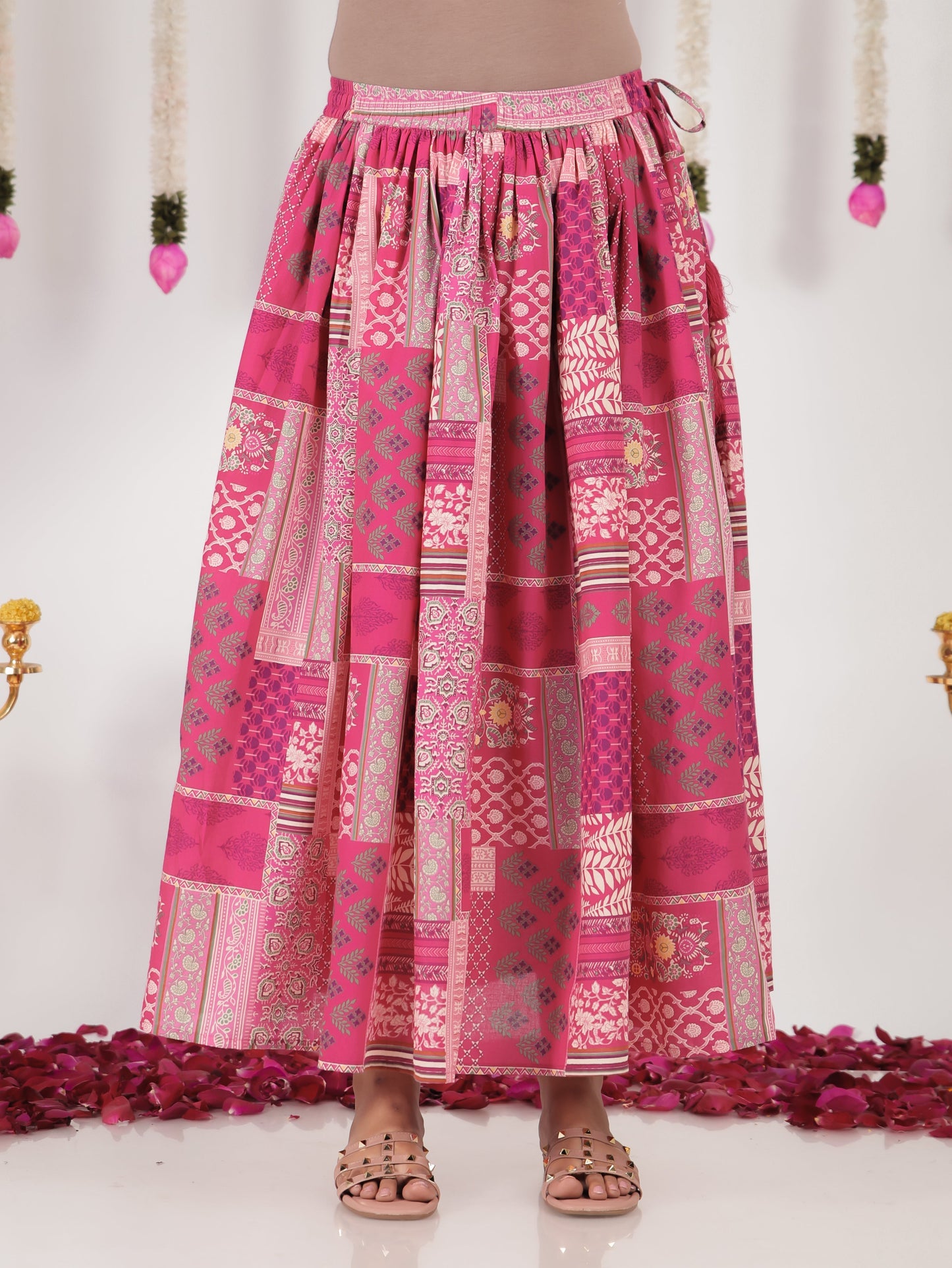 Soft Cotton Abstract Pink Skirt