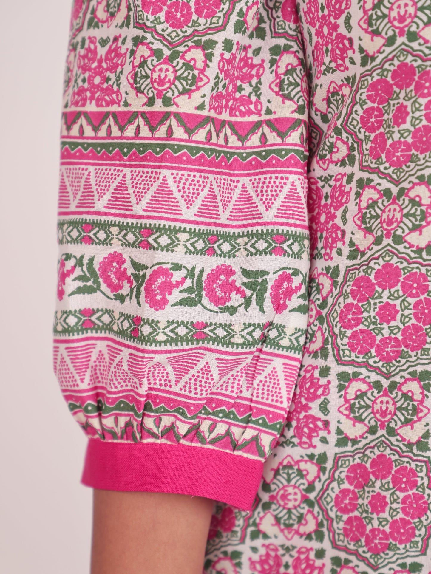 Soft Cotton Geometric Straight White Kurta