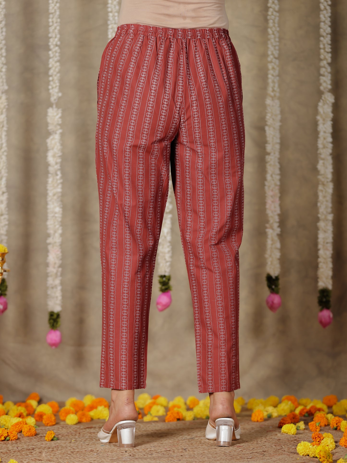 Soft Cotton Geometric Flared Grey Kurta