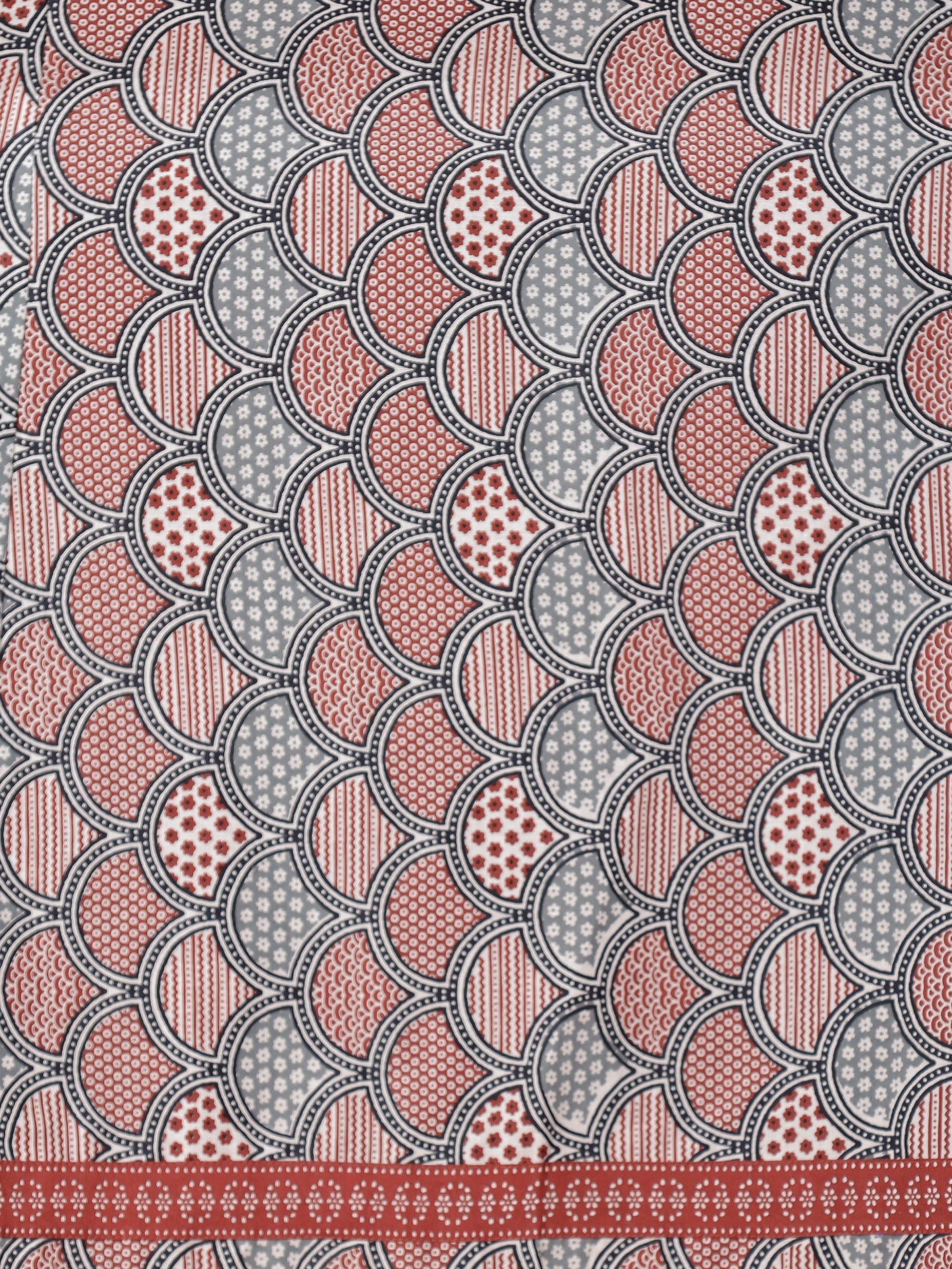 Soft Cotton Geometric Flared Grey Kurta