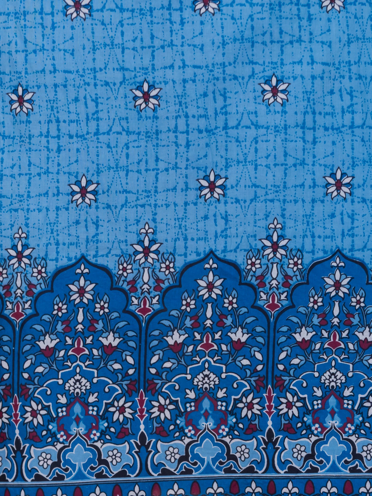 Soft Cotton Floral Straight Blue Kurta