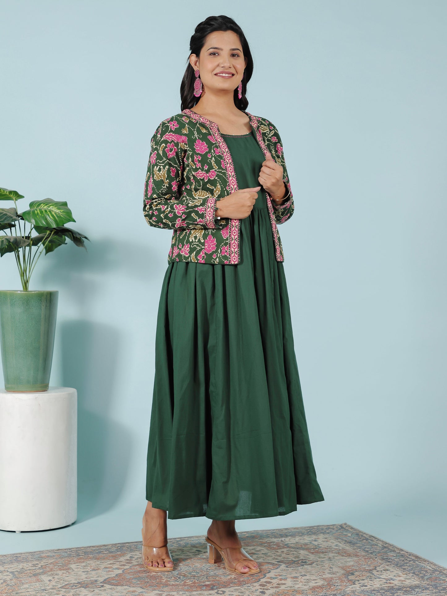 Soft Cotton Solid Green Kurta