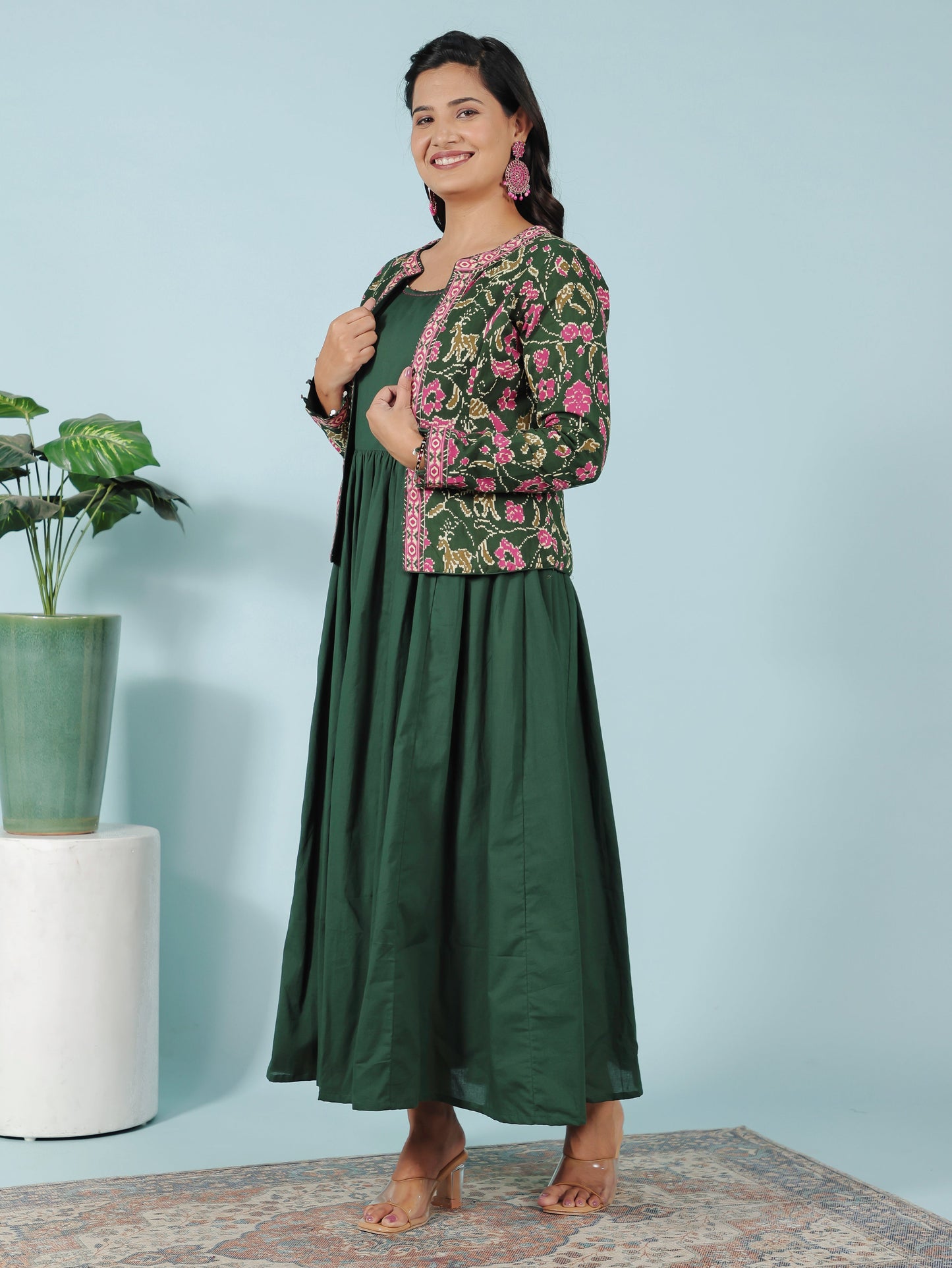 Soft Cotton Solid Green Kurta