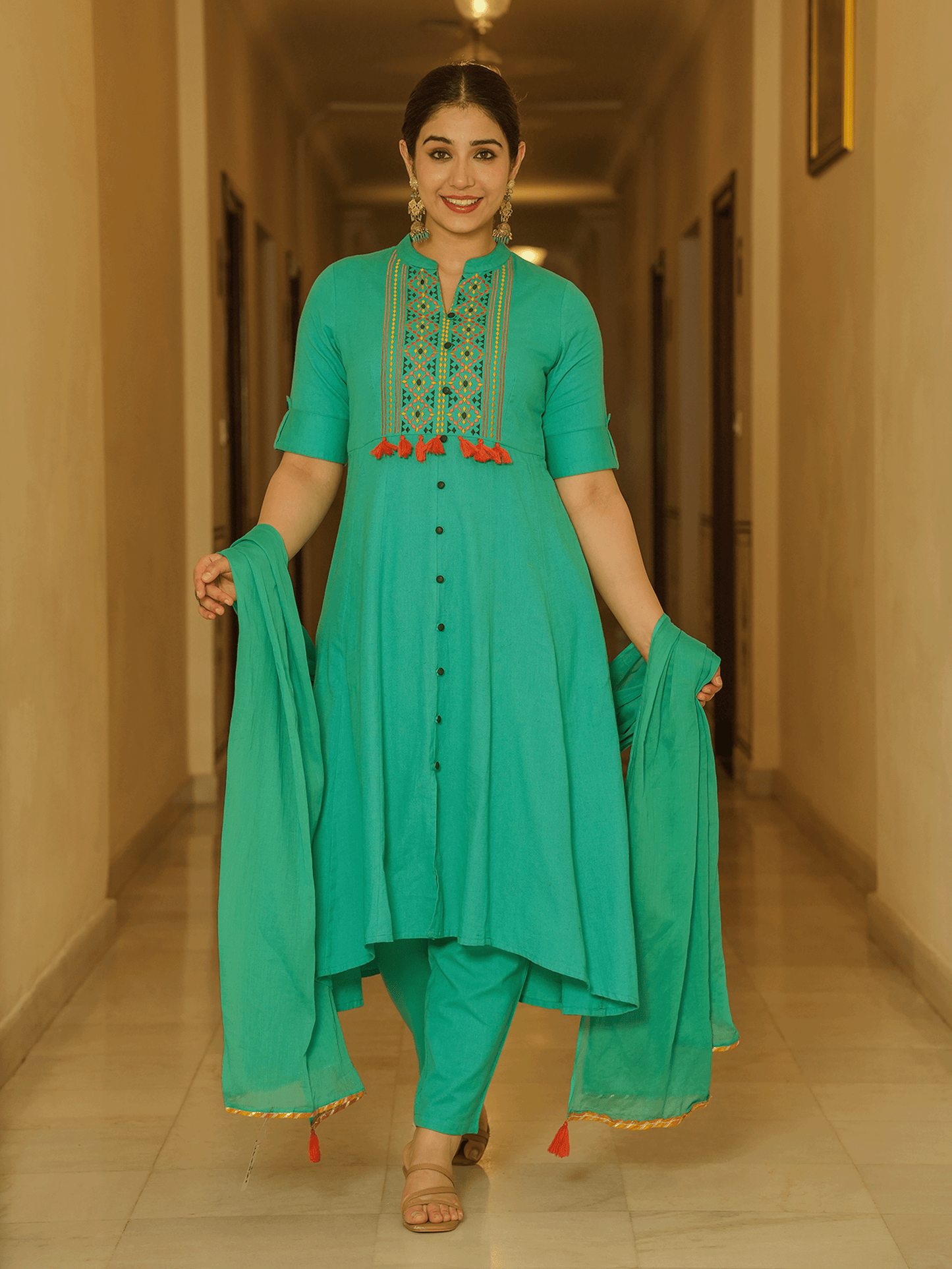 Cotton Voile Solid Mint Green Dupatta
