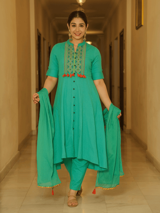 Cotton Voile Solid Mint Green Dupatta