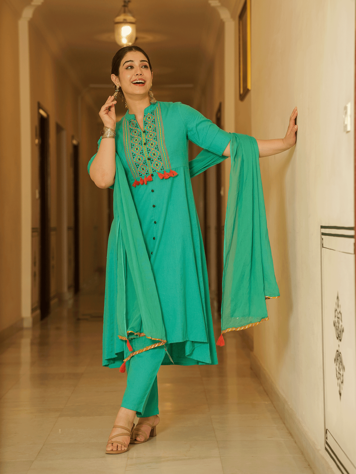 Cotton Voile Solid Mint Green Dupatta