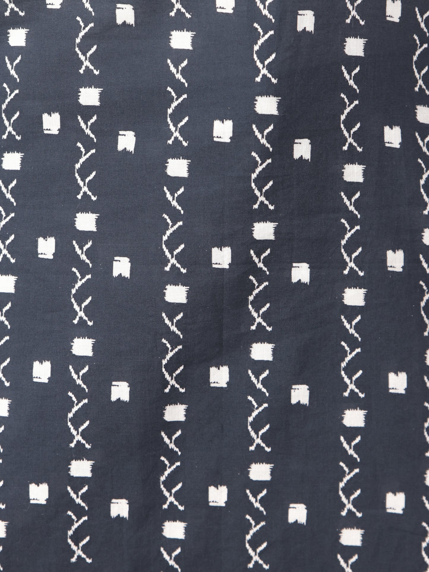 Soft Cotton Geometric Straight Navy Blue Kurta