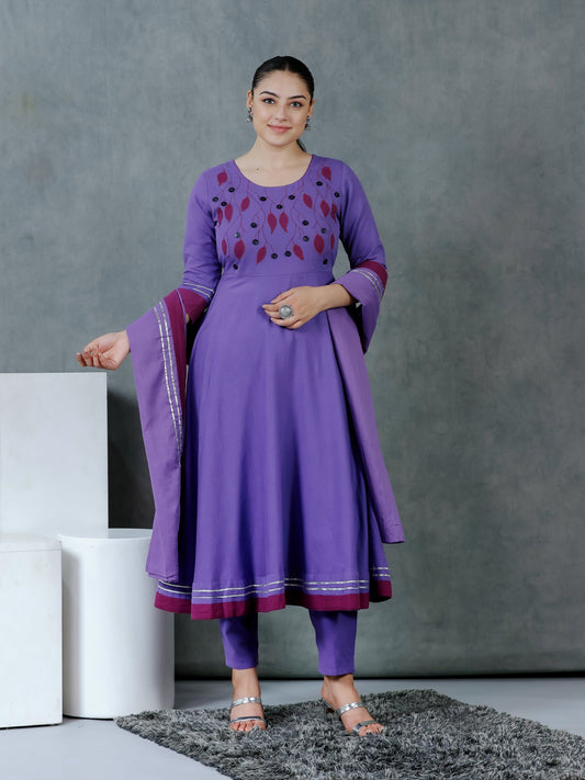 Cotton Voile Solid Purple Dupatta