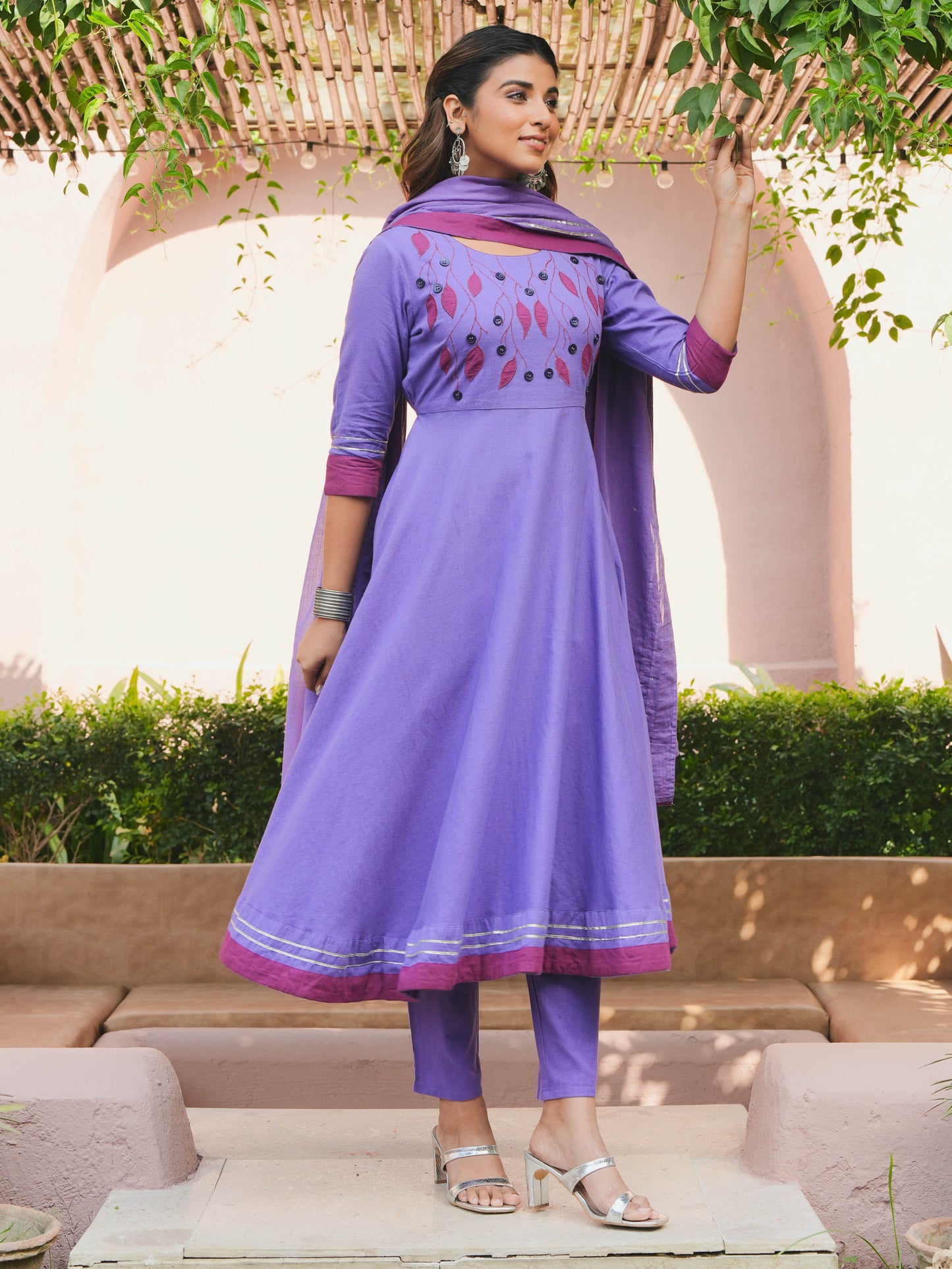 Cotton Voile Solid Purple Dupatta