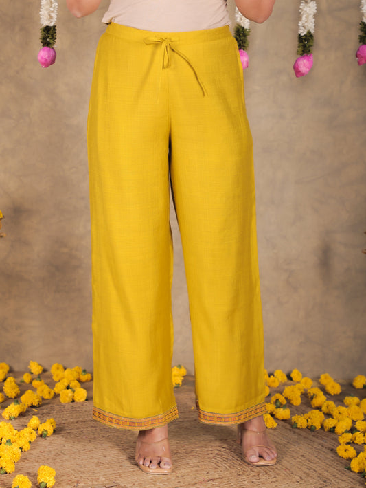 Vertigan Solid Yellow Palazzo