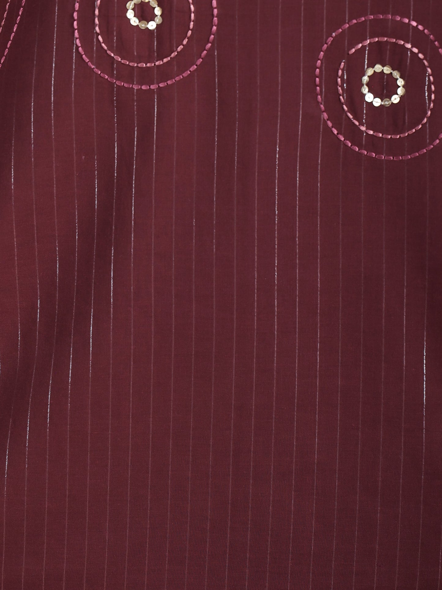 Embroidered Lurex Cotton Solid Straight Brown Kurta