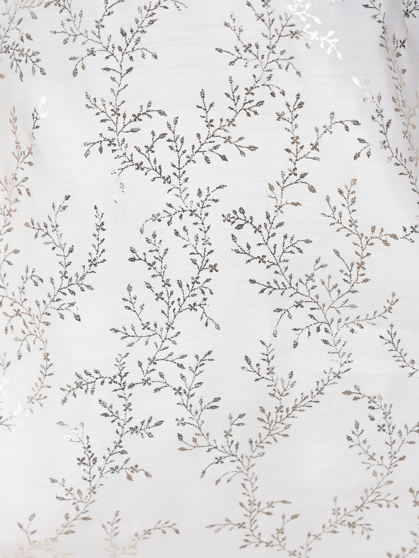 Embroidered Roman Silk Gold foil Straight White Kurta