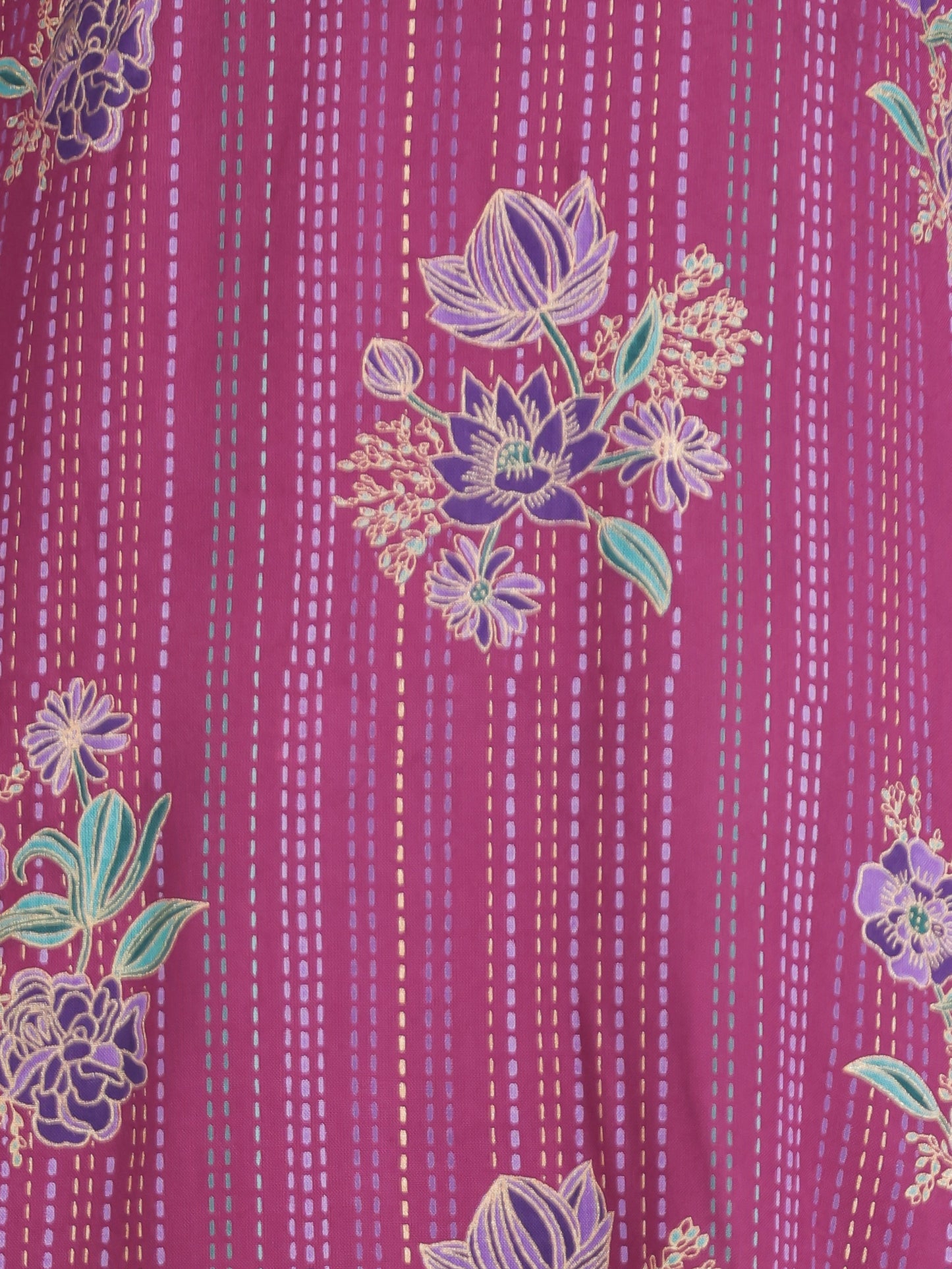 Viscose Floral Flared Purple Dress