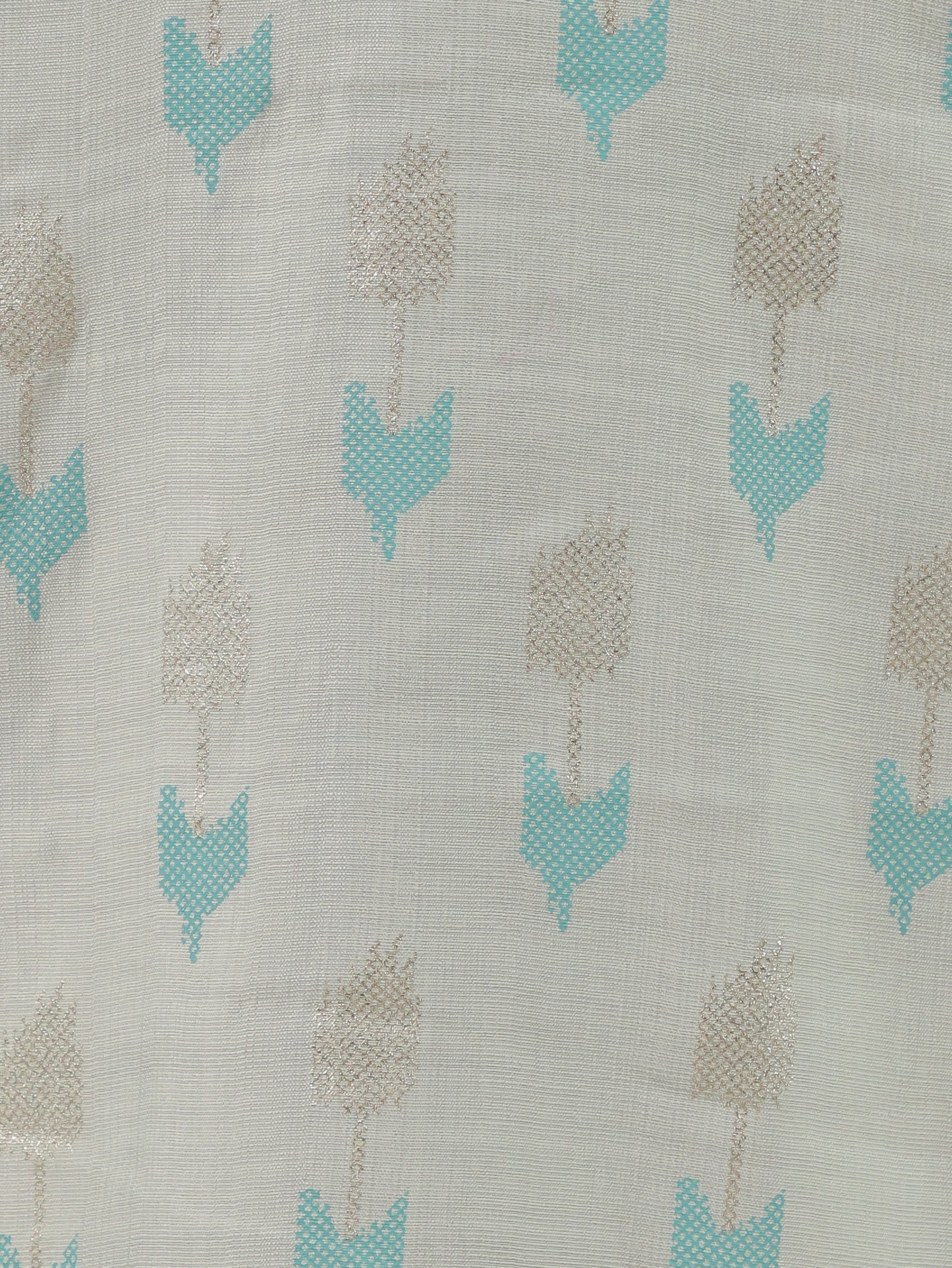 Embroidered Romen silk Geometric Straight Baby Blue Kurta
