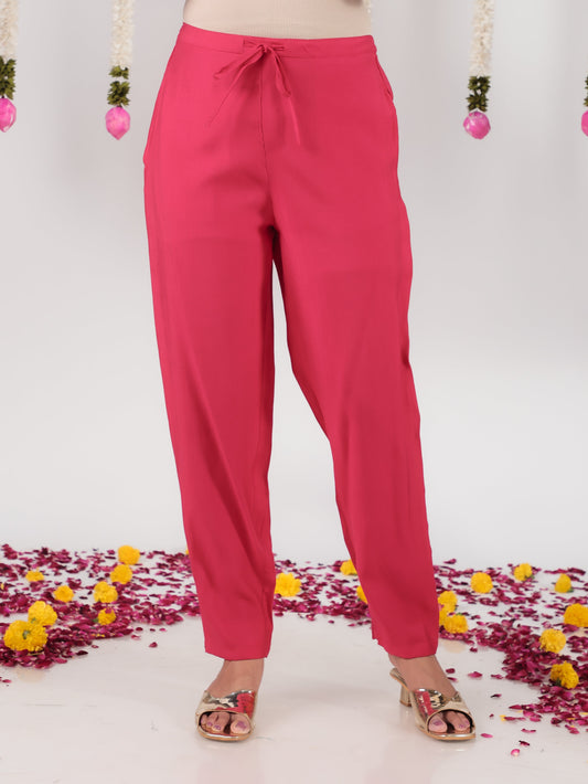 Vertigan Gold foil Royal Pink Tapered Tapered Trousers