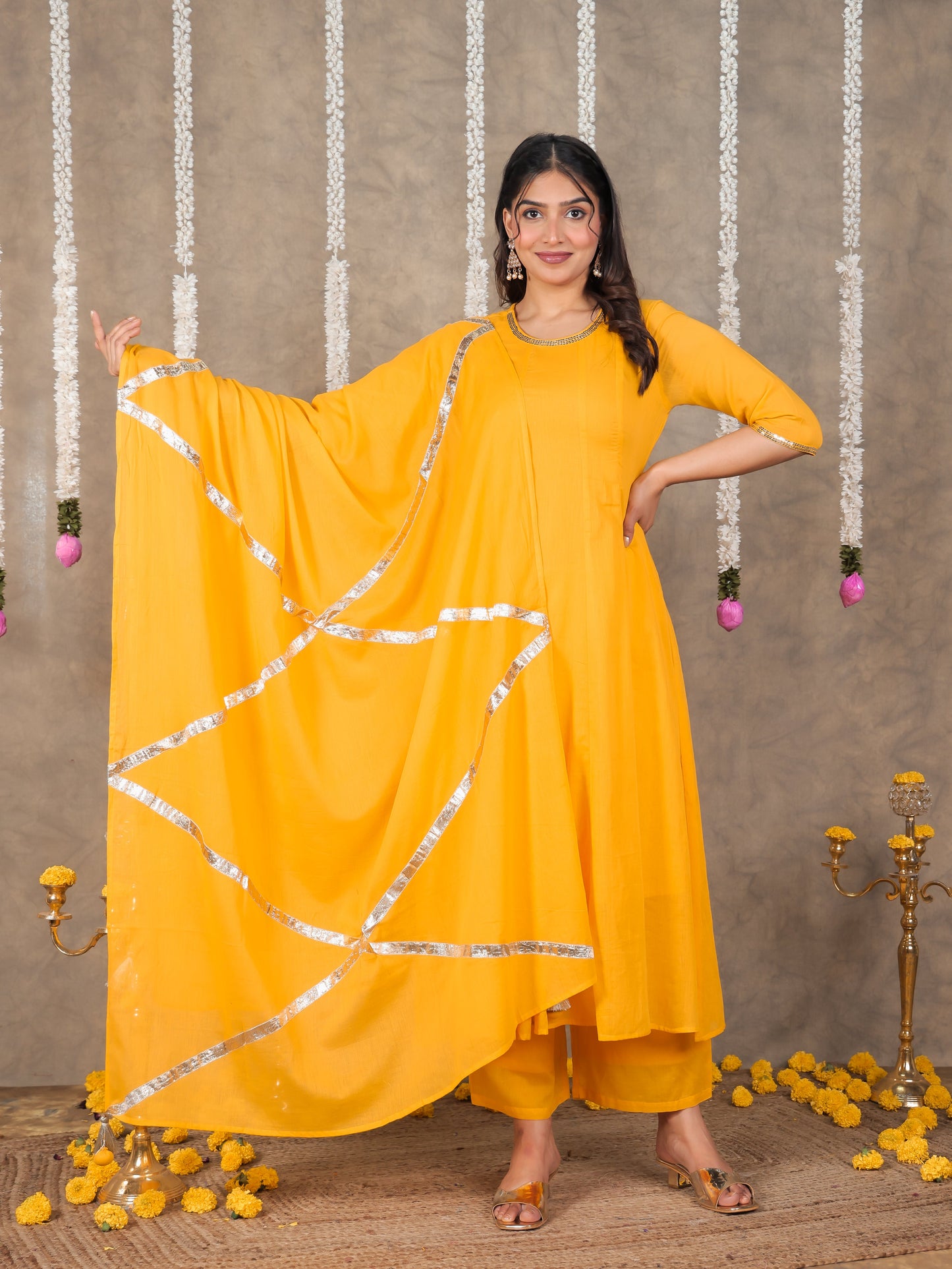 Cotton Voile Solid Yellow Dupatta