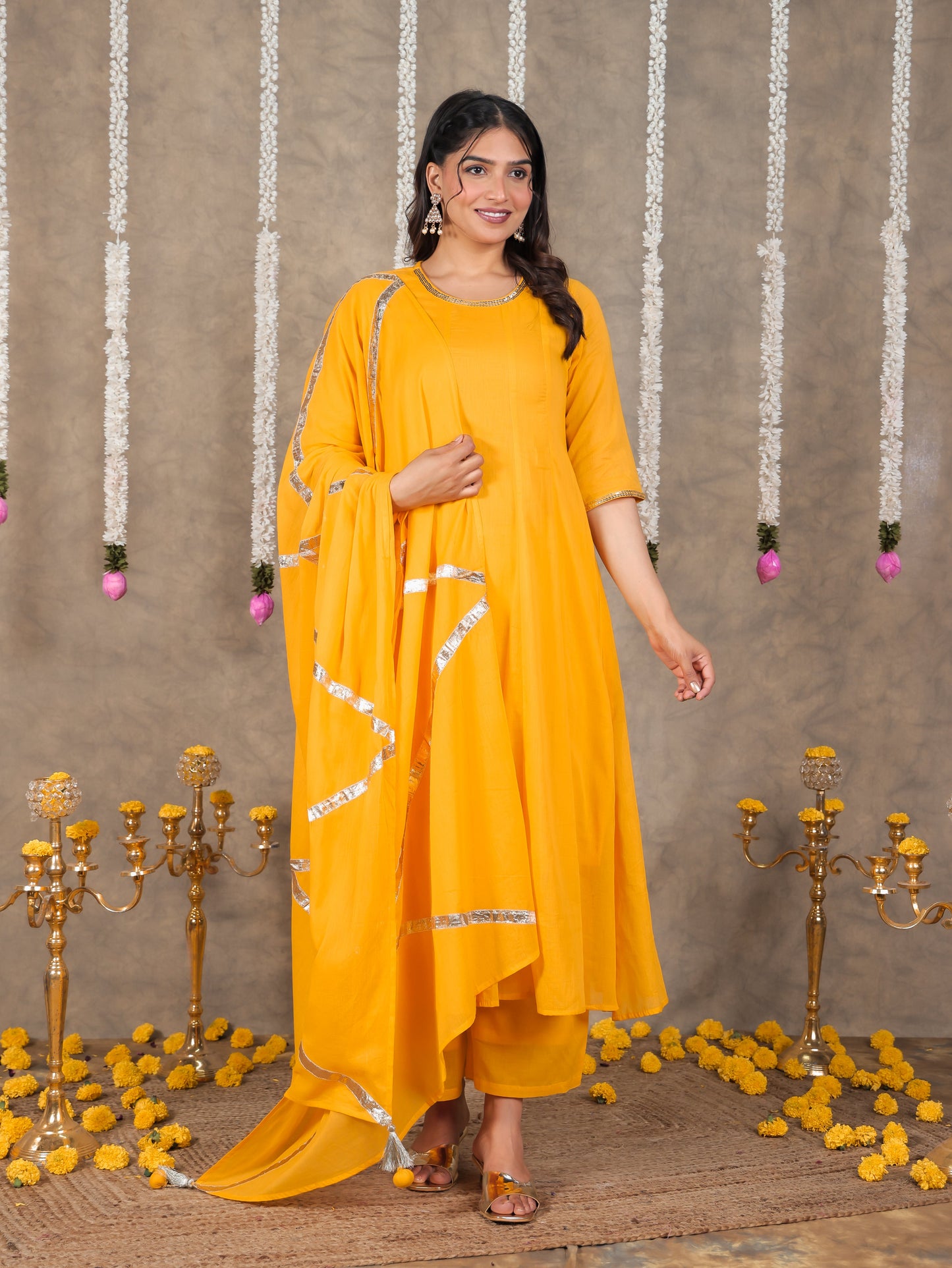Cotton Voile Solid Yellow Dupatta