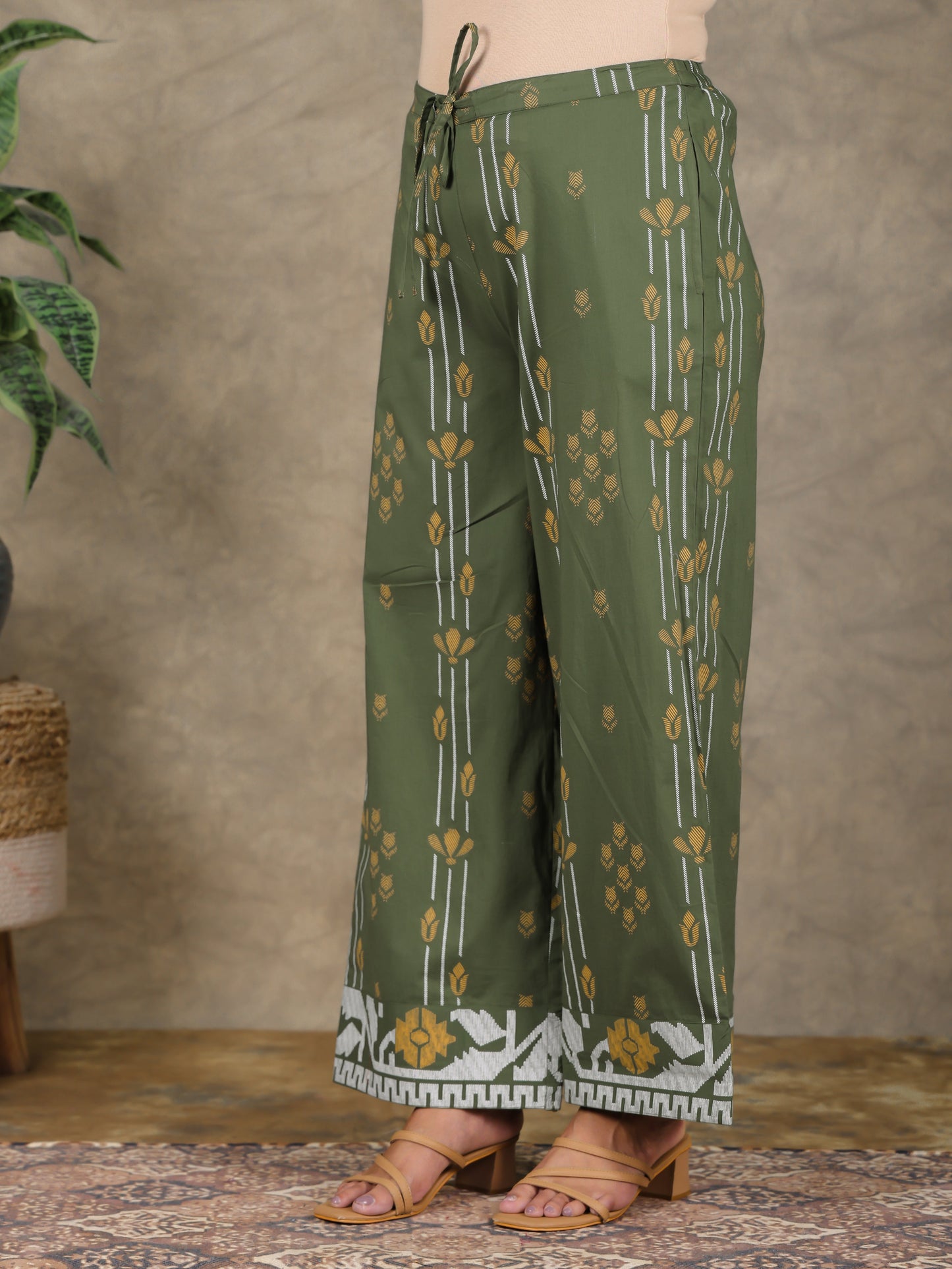 Soft Cotton Jamdani Straight Green Kurta