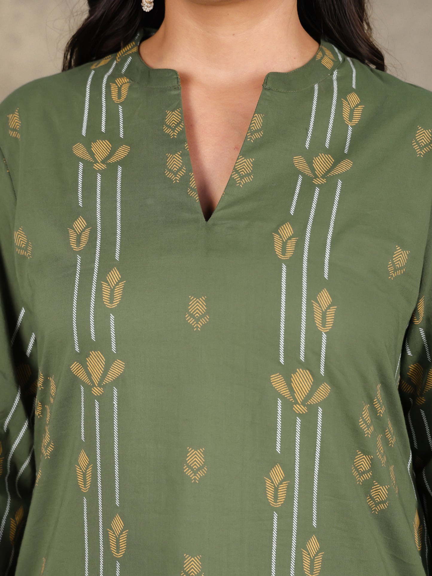 Soft Cotton Jamdani Straight Green Kurta