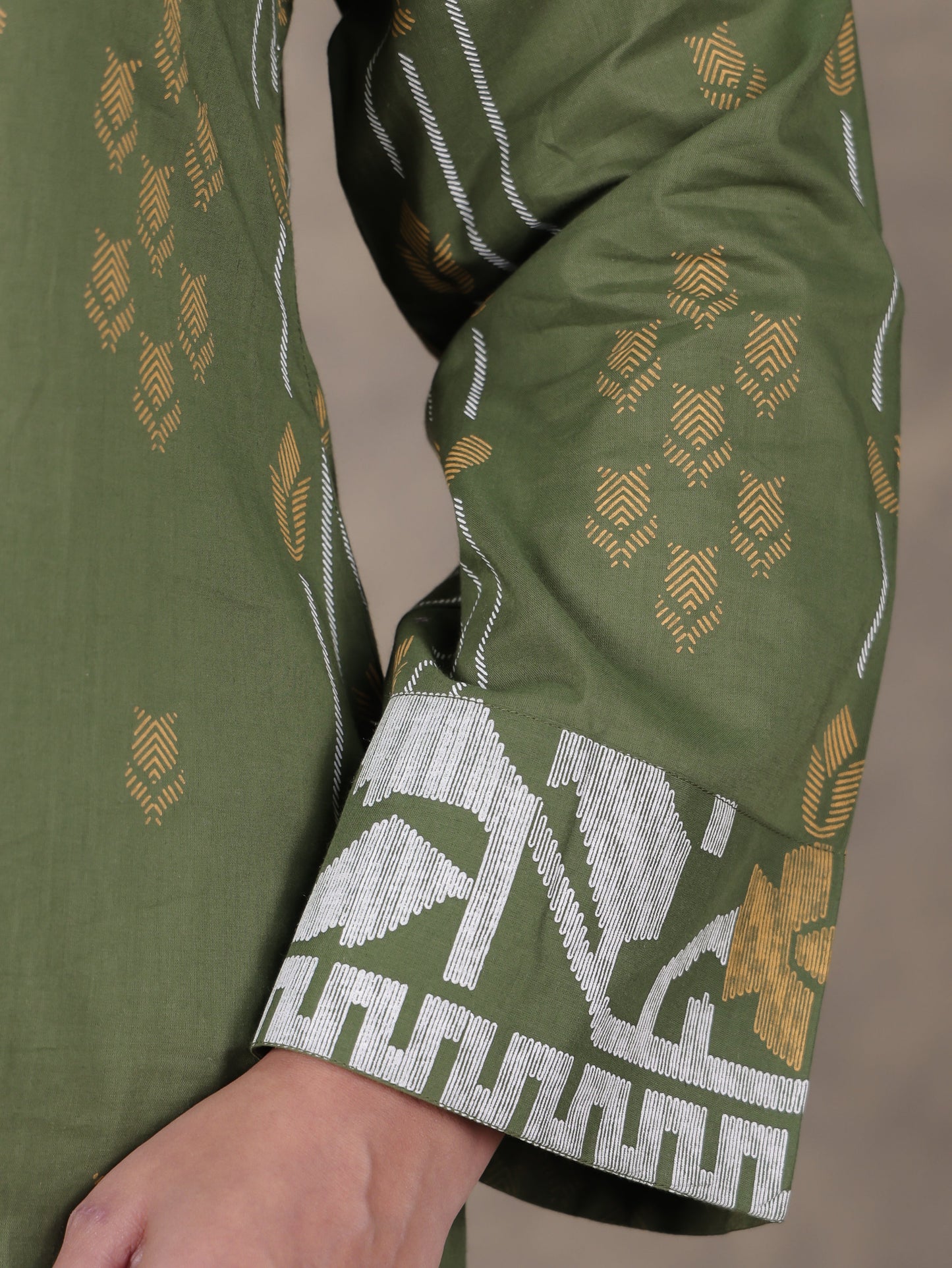Soft Cotton Jamdani Straight Green Kurta