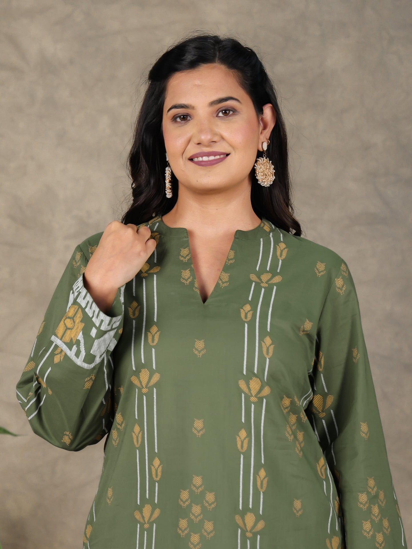 Soft Cotton Jamdani Straight Green Kurta
