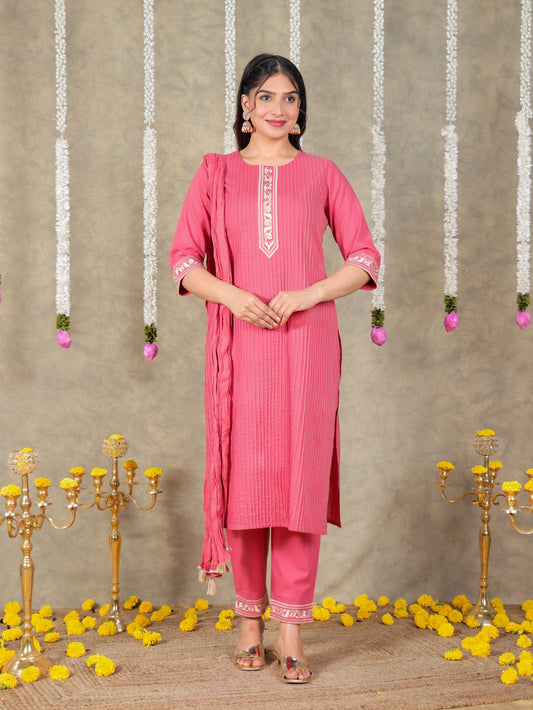 Cotton Voile Solid Coral Dupatta